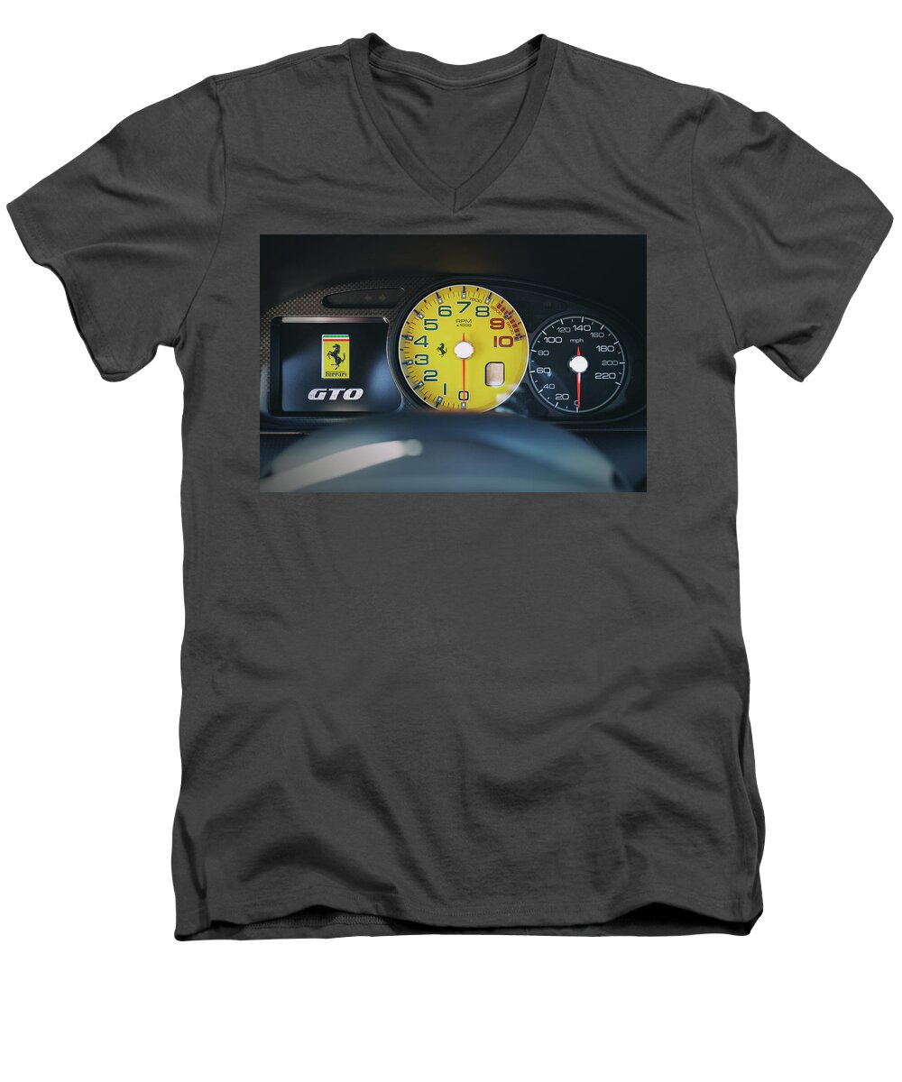 F12 Men's V-Neck T-Shirt featuring the photograph #Ferrari #599GTO #Print #3 by ItzKirb Photography