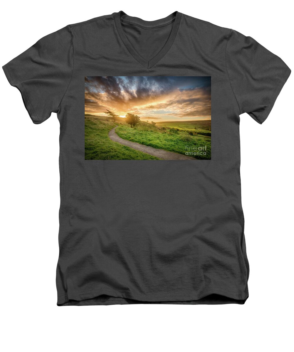 Atom Men's V-Neck T-Shirt featuring the photograph Sunrise #3 by Mariusz Talarek