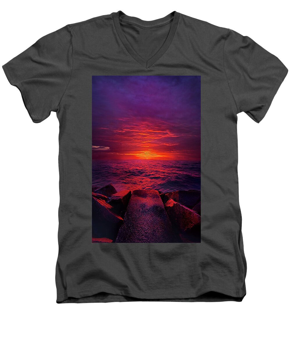 Clouds Men's V-Neck T-Shirt featuring the photograph The Path #3 by Phil Koch