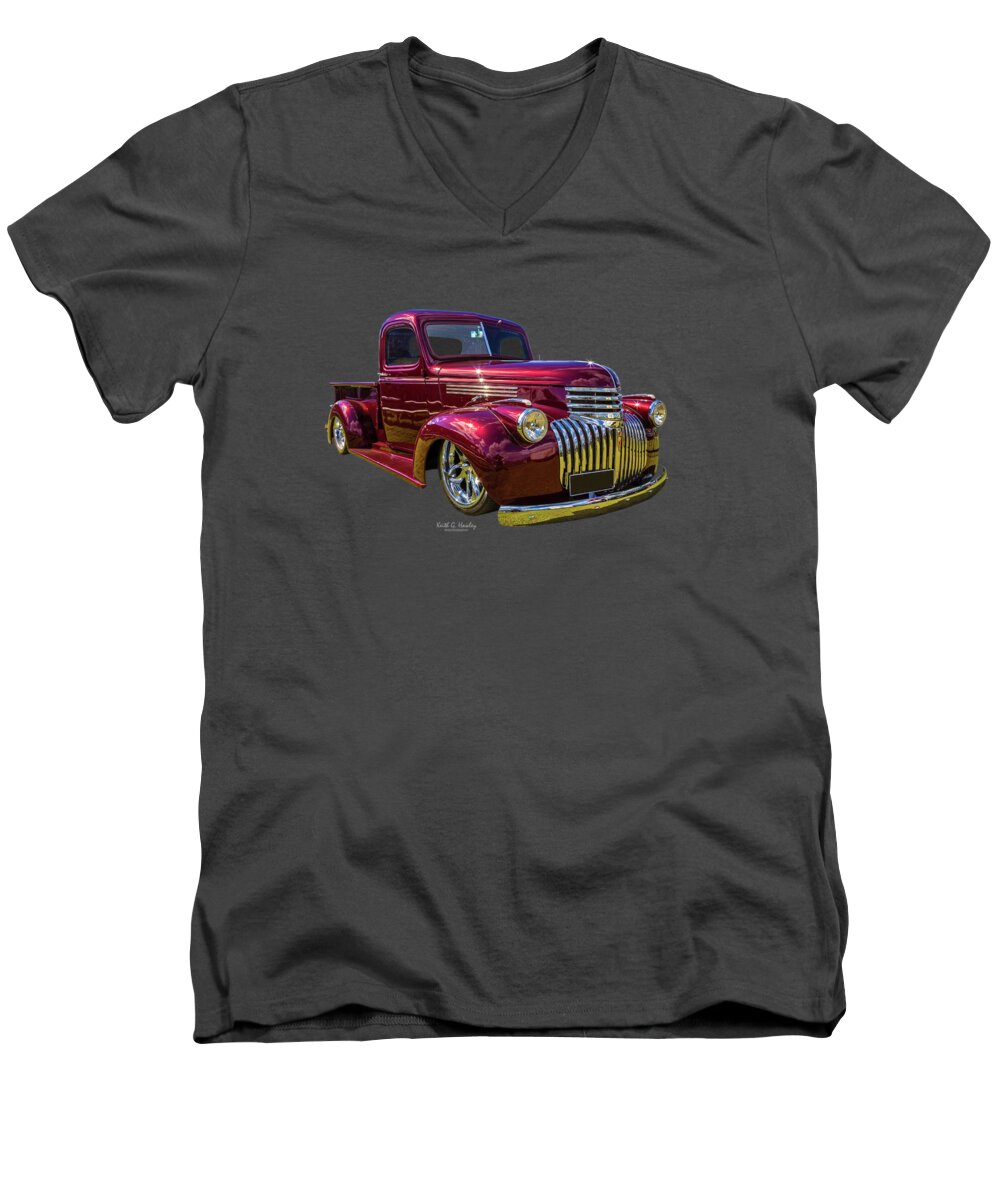Pickup Men's V-Neck T-Shirt featuring the photograph 40s Beauty by Keith Hawley