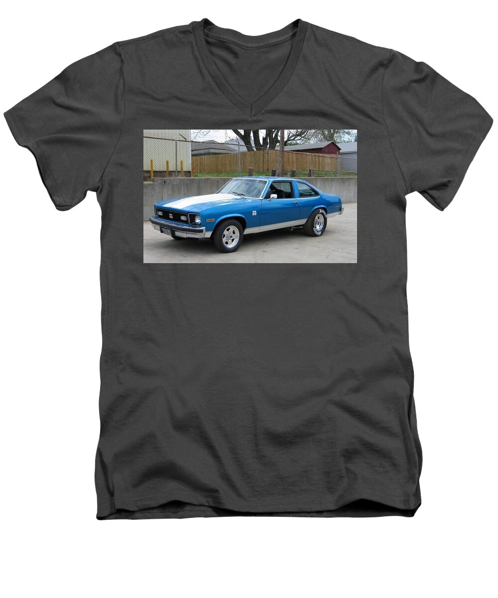 Chevrolet Men's V-Neck T-Shirt featuring the photograph Chevrolet #5 by Jackie Russo