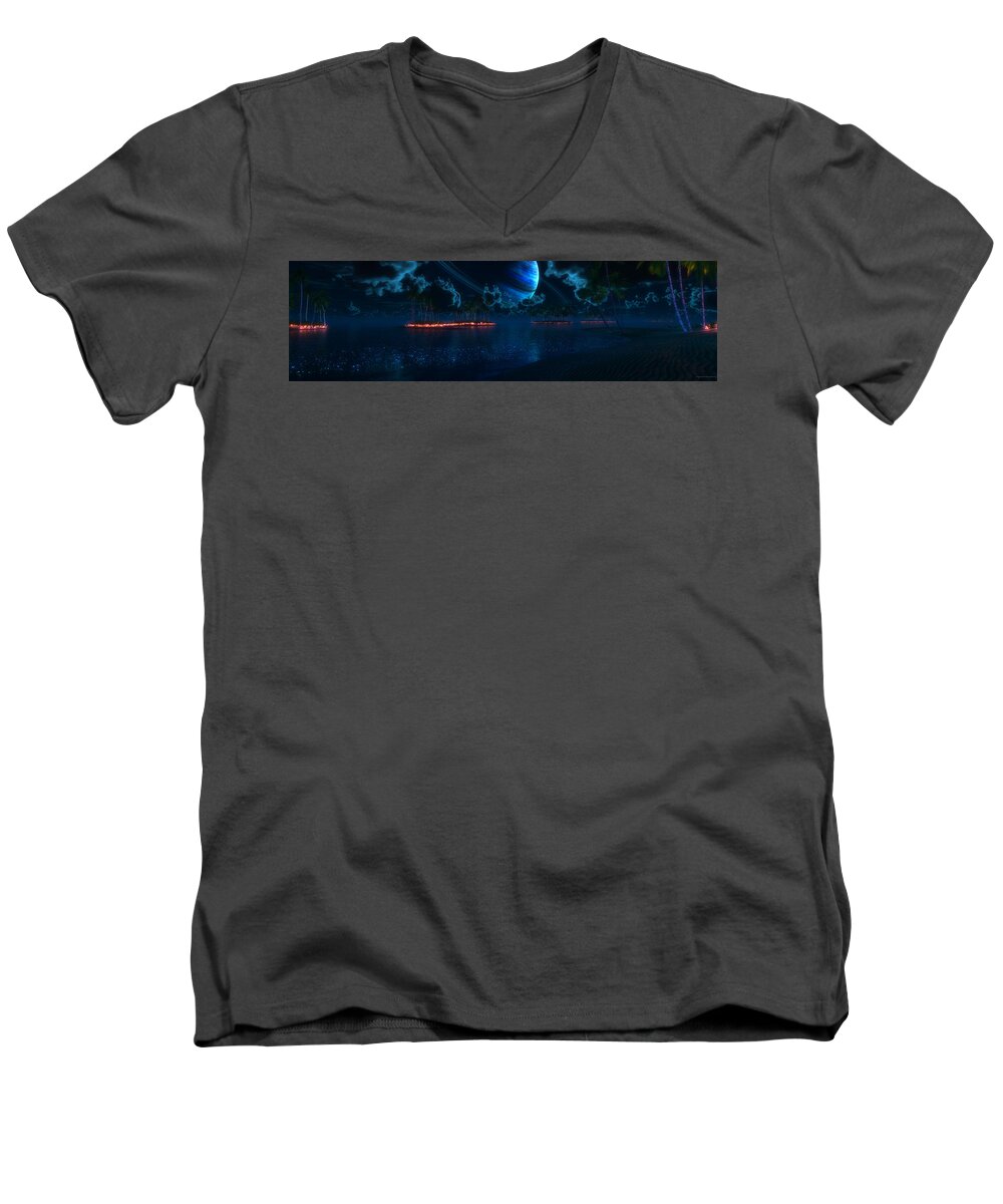 Sci Fi Men's V-Neck T-Shirt featuring the digital art Sci Fi #5 by Maye Loeser
