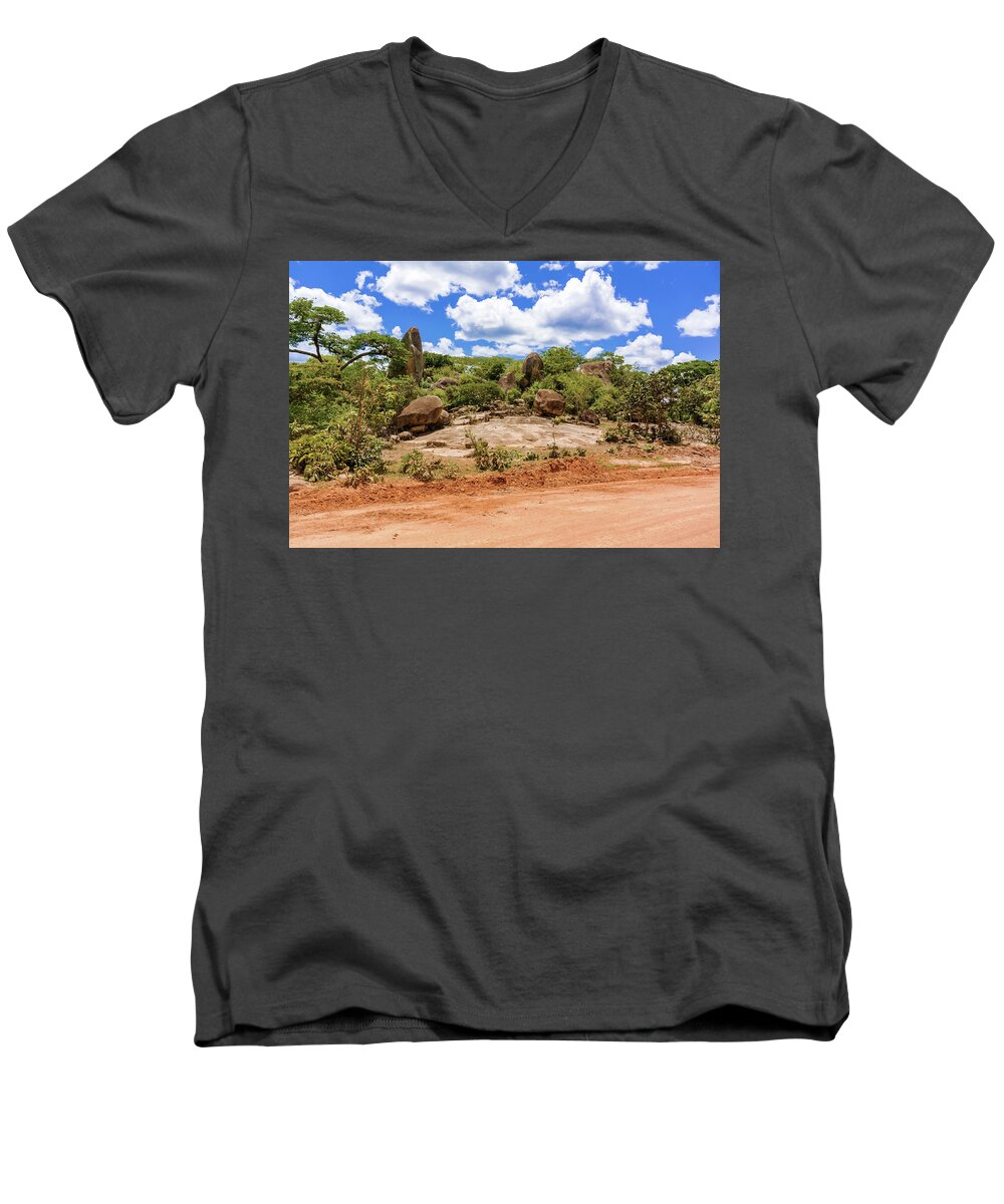 View Men's V-Neck T-Shirt featuring the photograph Landscape in Tanzania #6 by Marek Poplawski