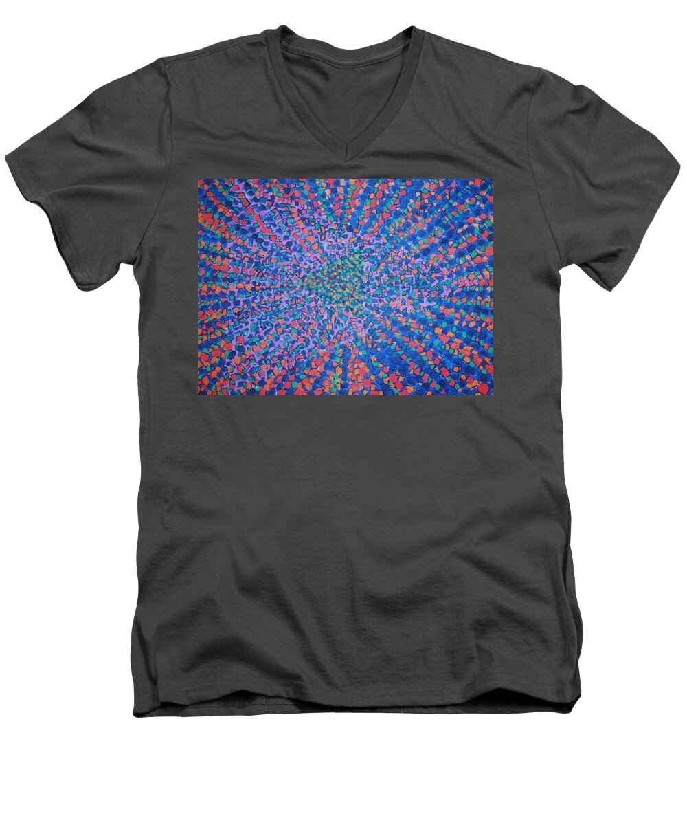 Inspirational Men's V-Neck T-Shirt featuring the painting Mobius Band #6 by Kyung Hee Hogg