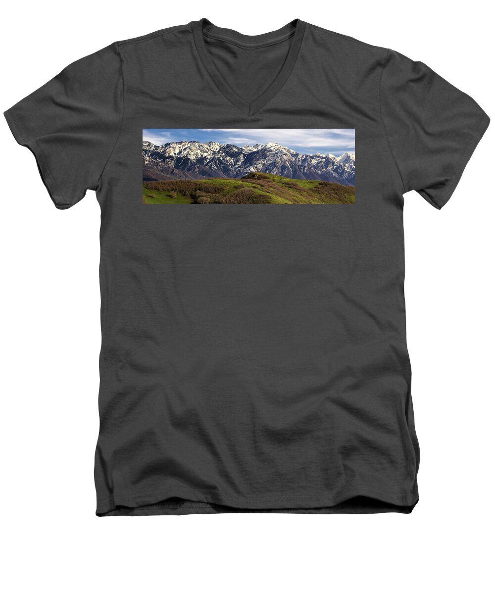 Wasatch Mountains Men's V-Neck T-Shirt featuring the photograph Wasatch Mountains #7 by Douglas Pulsipher