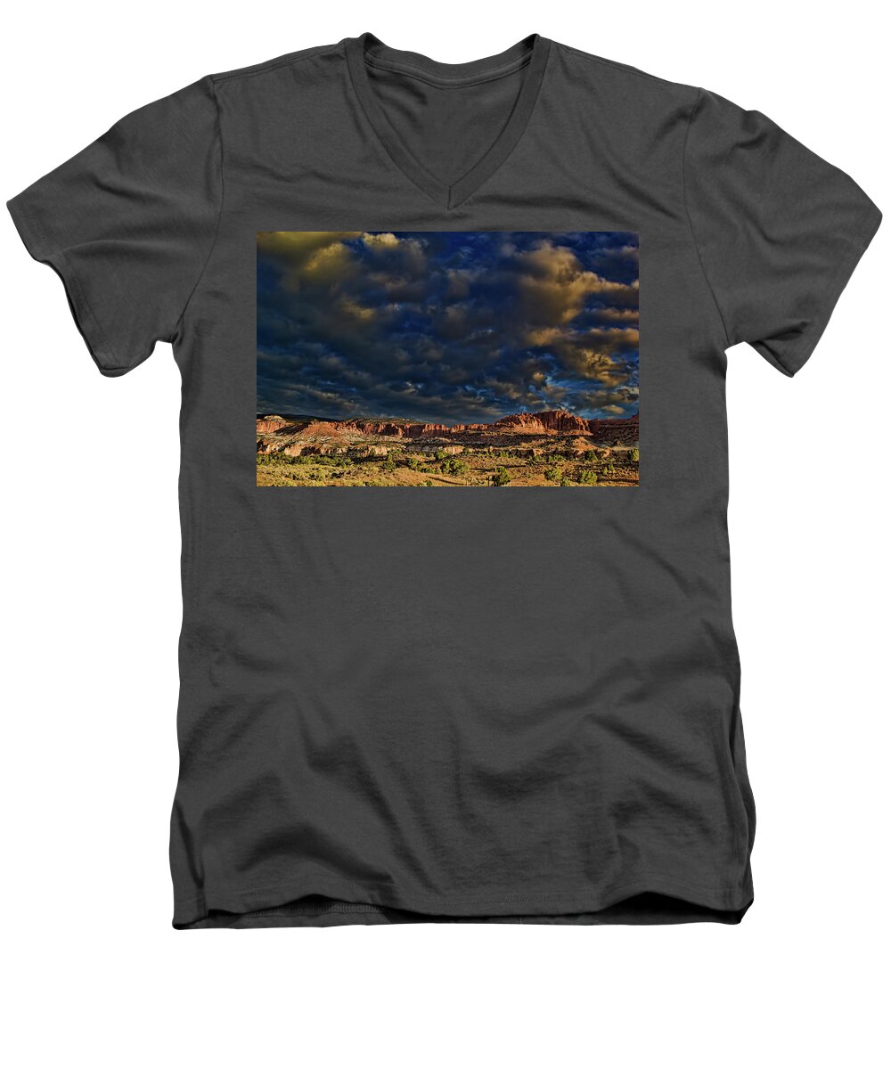 Capitol Reef National Park Men's V-Neck T-Shirt featuring the photograph Capitol Reef National Park #721 by Mark Smith