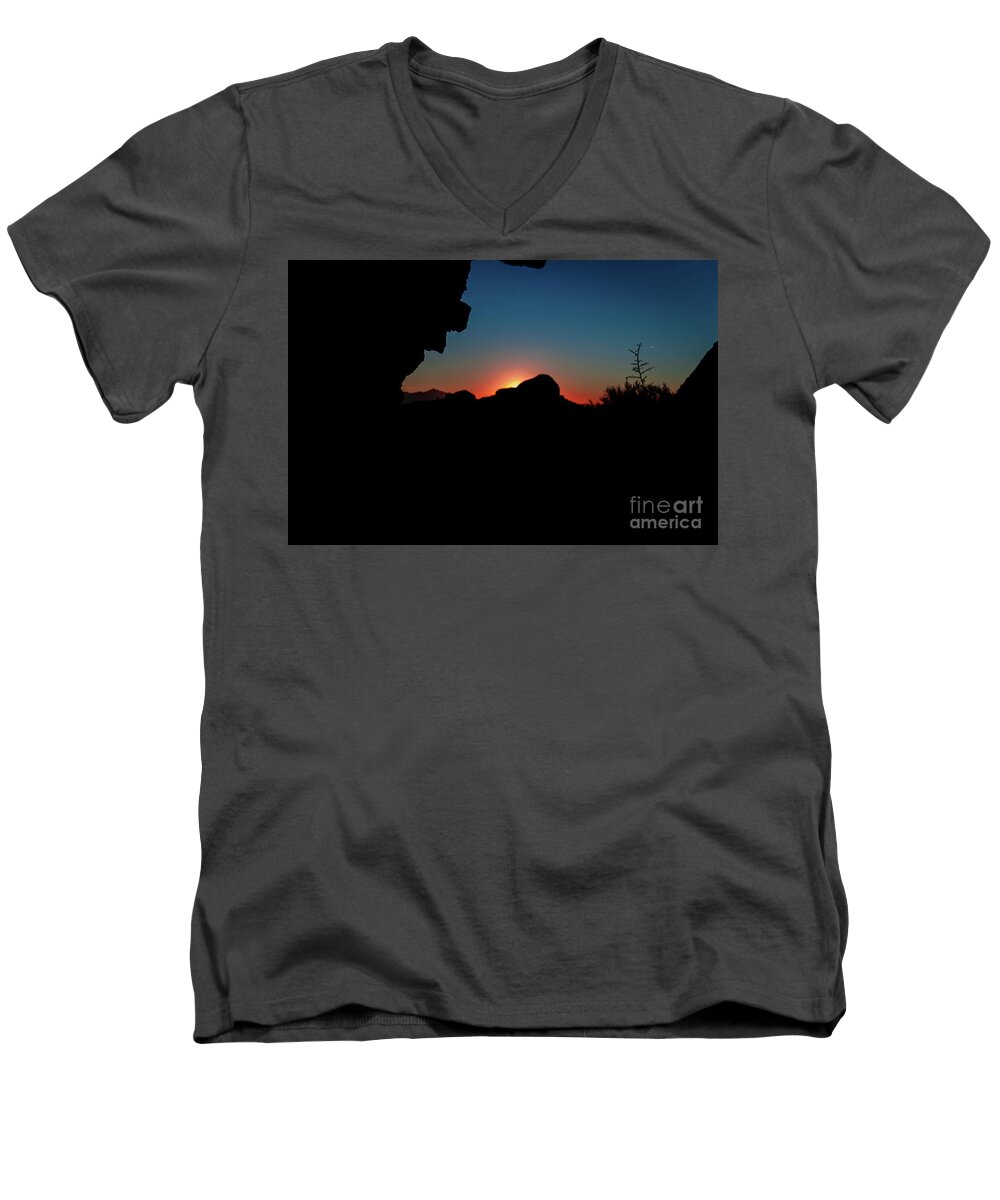 Scottsdale Arizona Men's V-Neck T-Shirt featuring the photograph A Beautiful Night... by Deborah Klubertanz