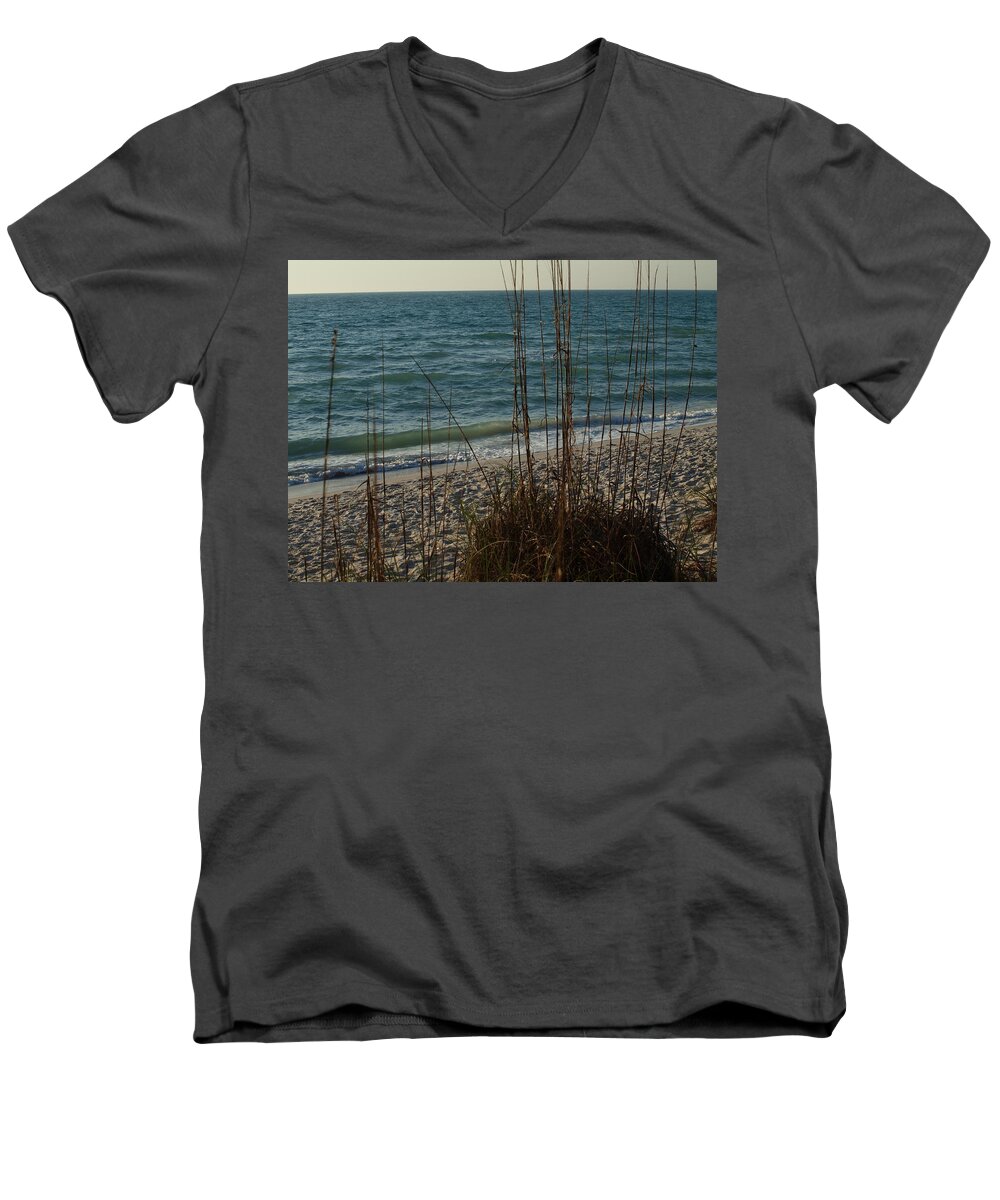 The Beach Framed Prints Men's V-Neck T-Shirt featuring the photograph A Beautiful Planet by Robert Margetts