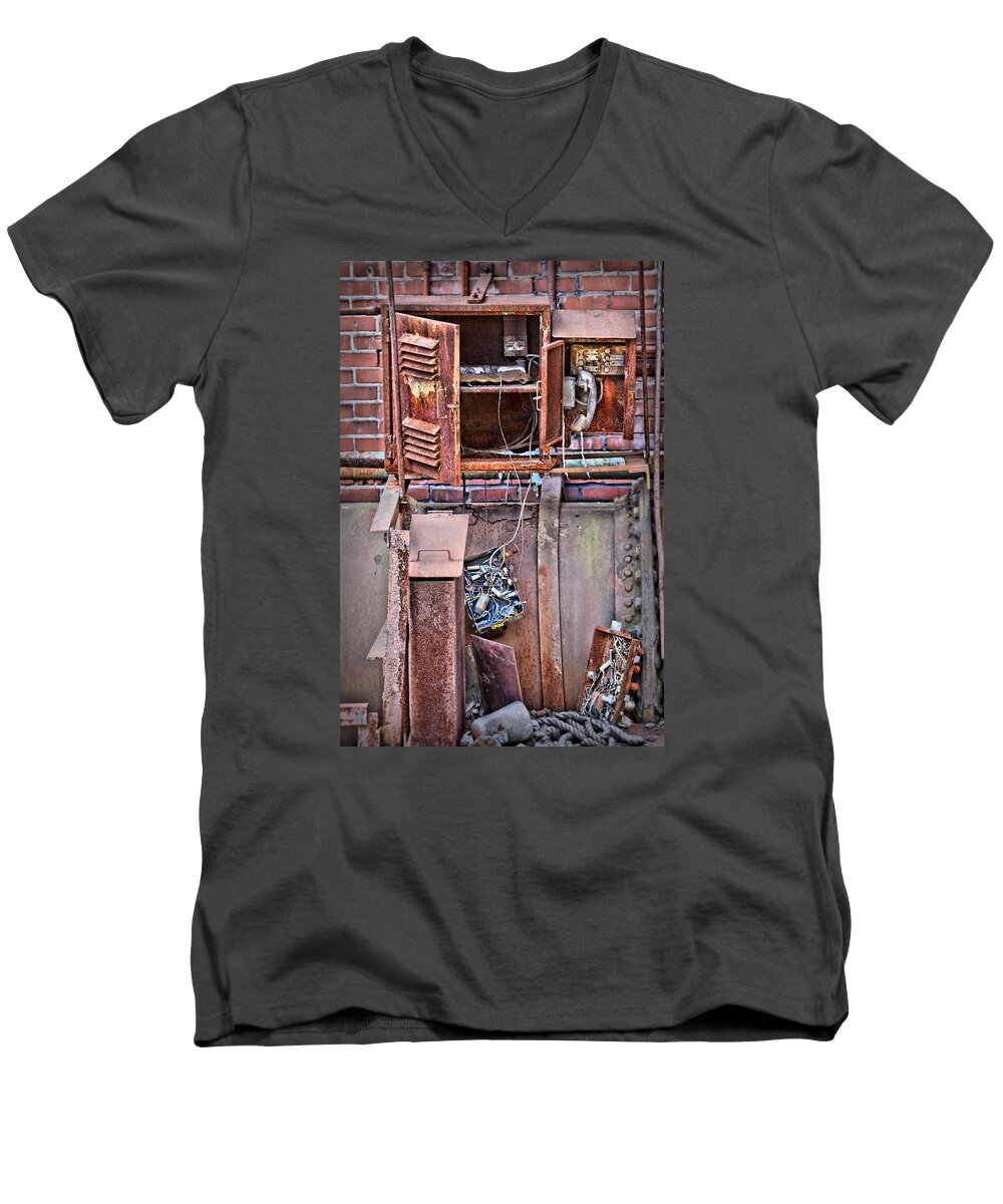 Bethlehem Men's V-Neck T-Shirt featuring the photograph A Collaboration Of Rust by DJ Florek