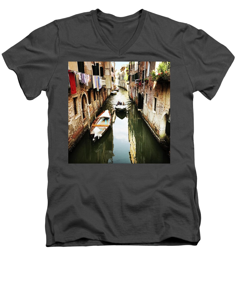 Venice Men's V-Neck T-Shirt featuring the photograph A corner in Venice by Alessandro Della Pietra