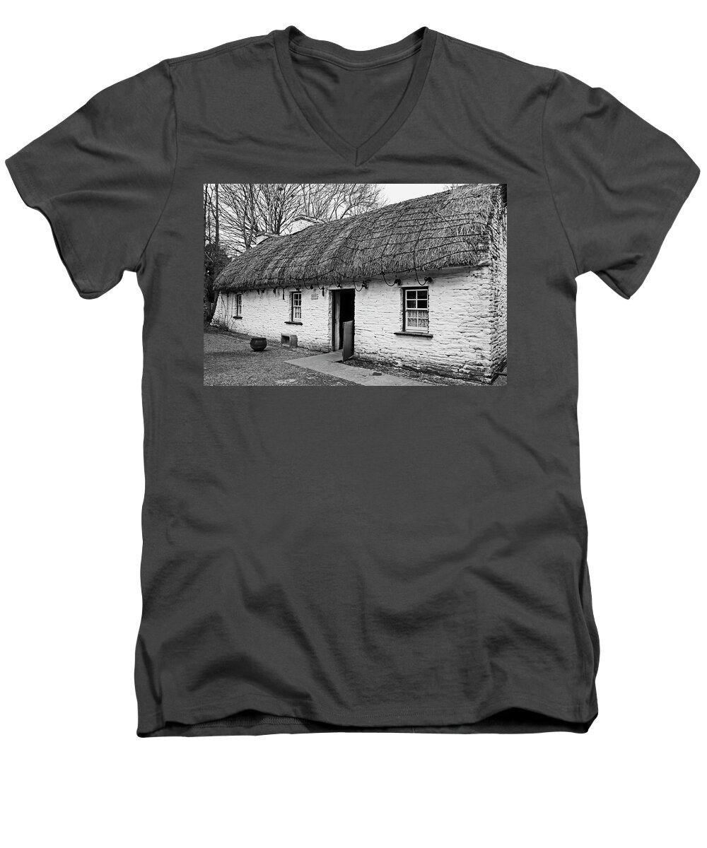 Rural Men's V-Neck T-Shirt featuring the photograph A Country cottage by Martina Fagan