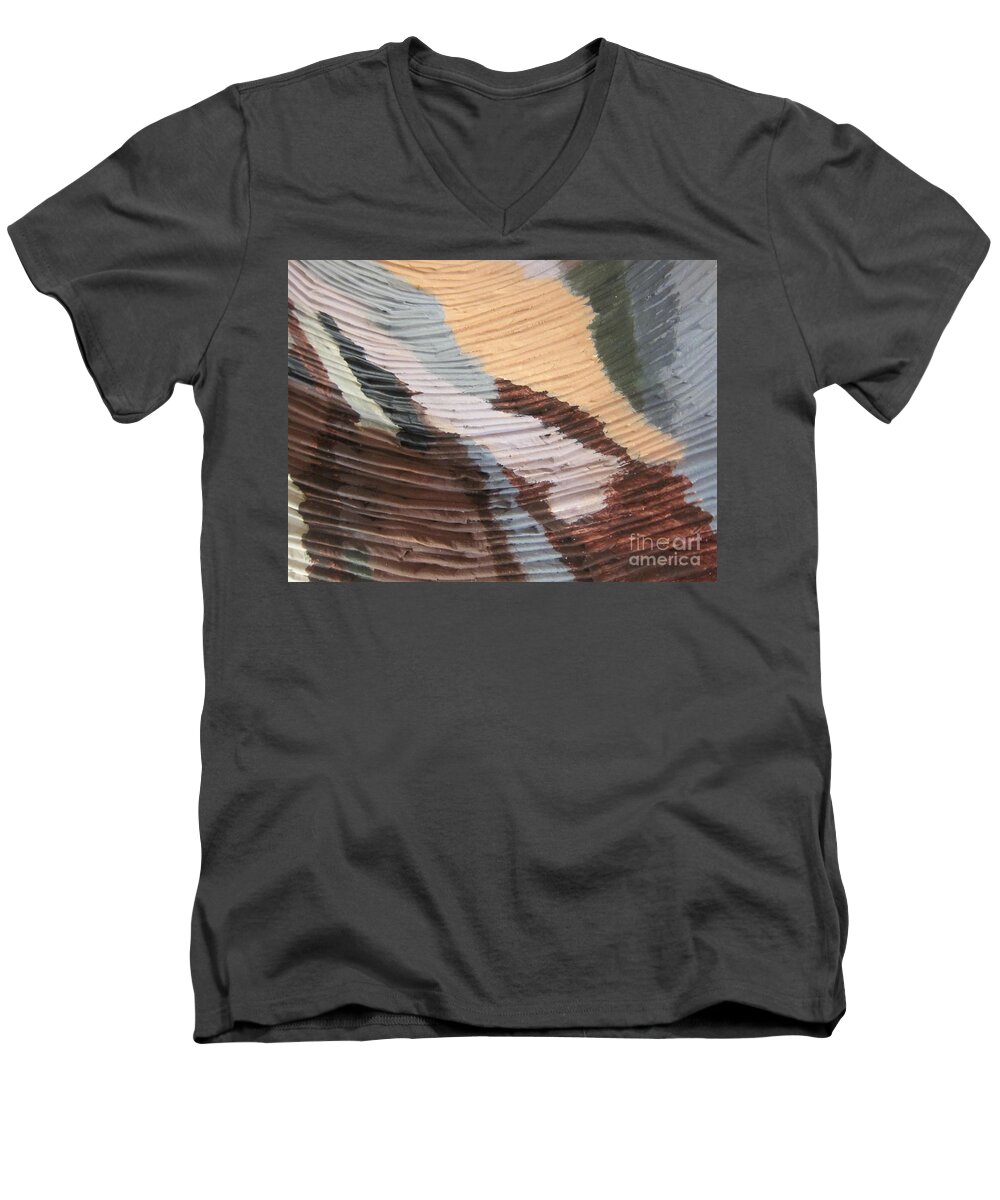 Art Men's V-Neck T-Shirt featuring the mixed media A Fraction of Breakthroughs 1 by Funmi Adeshina