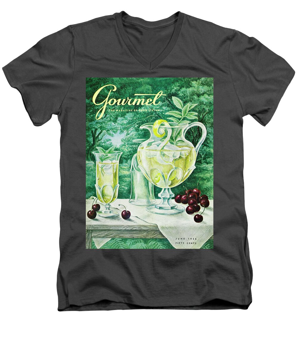 Food Men's V-Neck T-Shirt featuring the photograph A Gourmet Cover Of Glassware by Hilary Knight