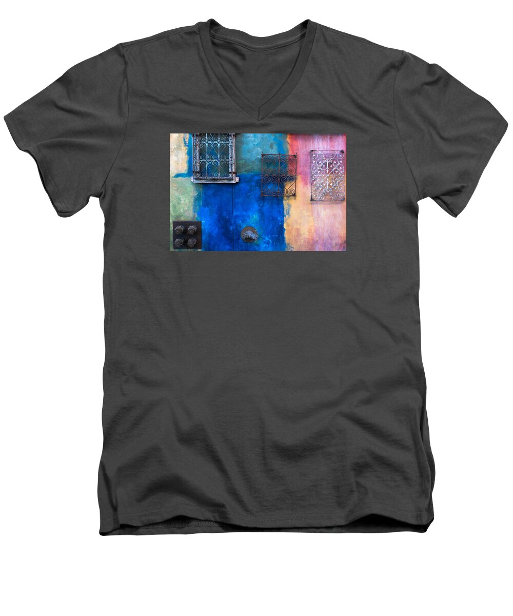 Wall Men's V-Neck T-Shirt featuring the photograph A Painted Wall by Catherine Lau