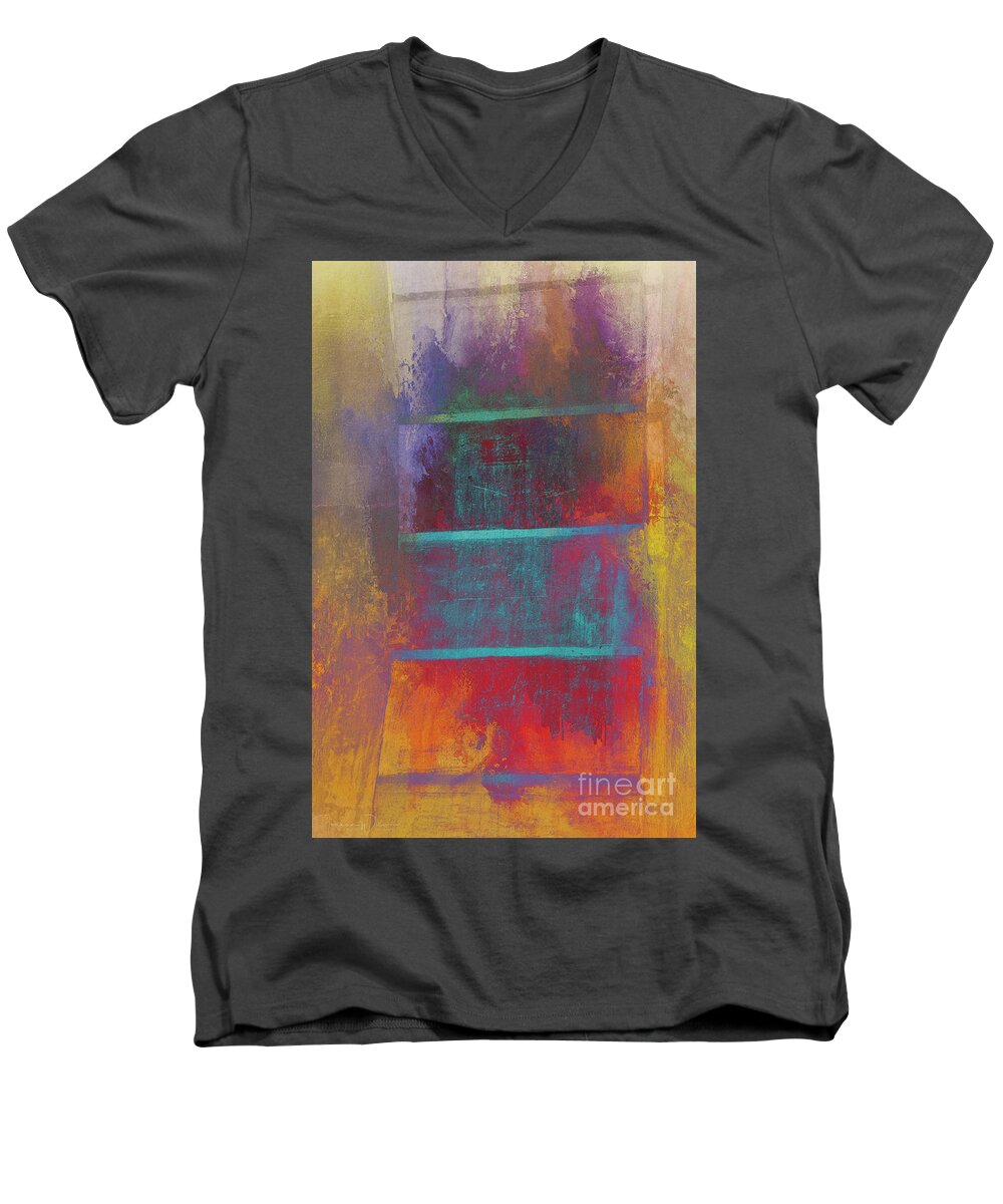 Abstract Men's V-Neck T-Shirt featuring the photograph A Splash of Color by Teresa Wilson