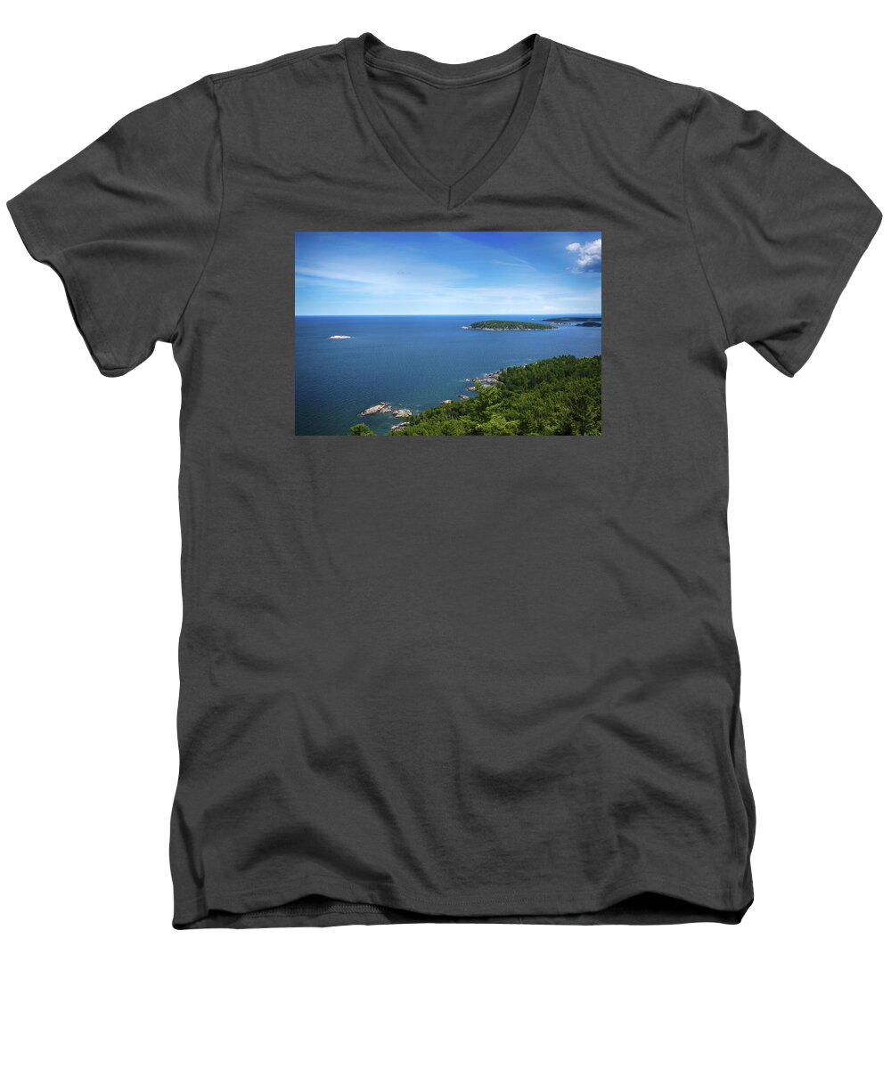  Men's V-Neck T-Shirt featuring the photograph A View from Sugarloaf Mountain by Dan Hefle