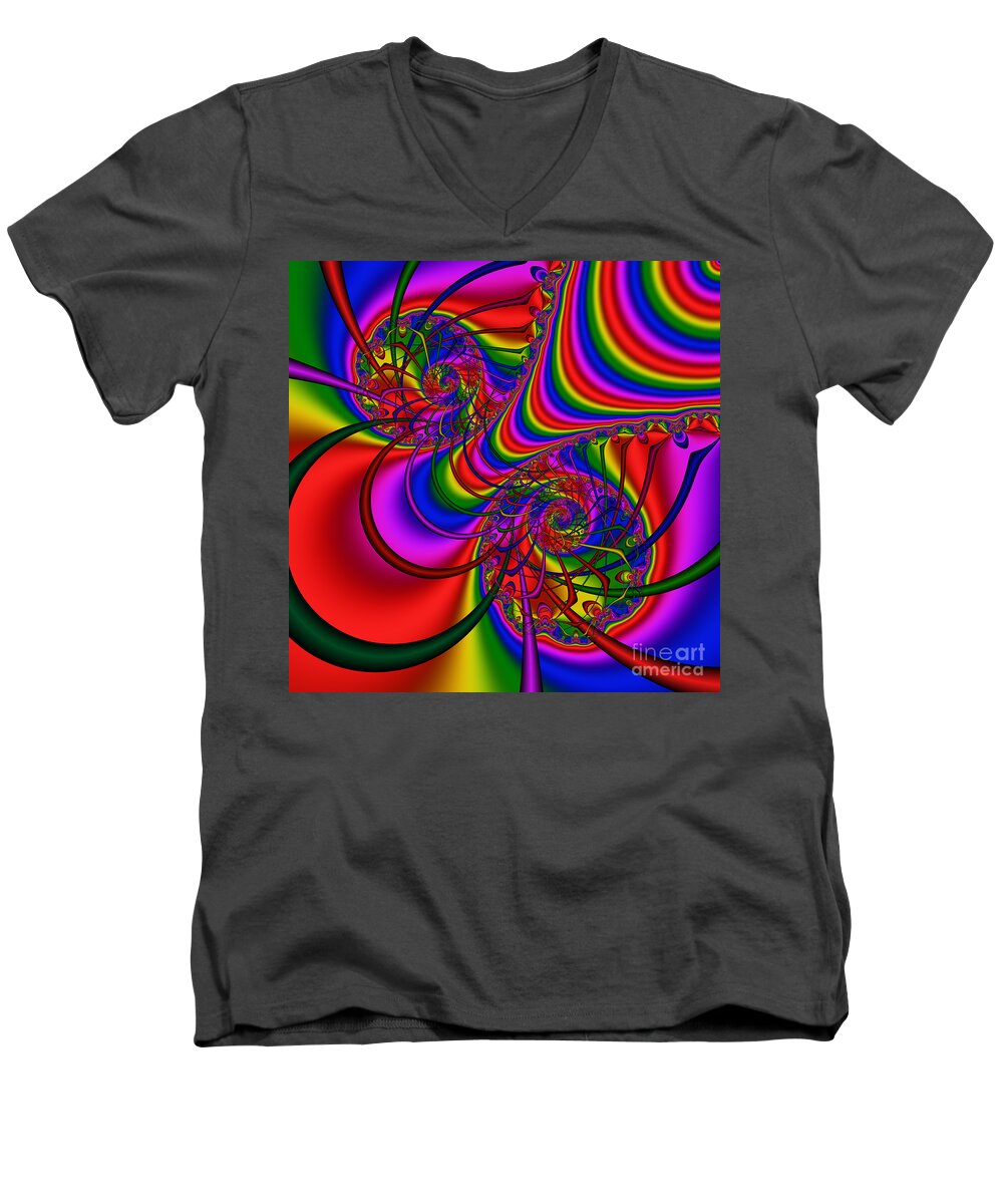 Abstract Men's V-Neck T-Shirt featuring the digital art Abstract 511 by Rolf Bertram