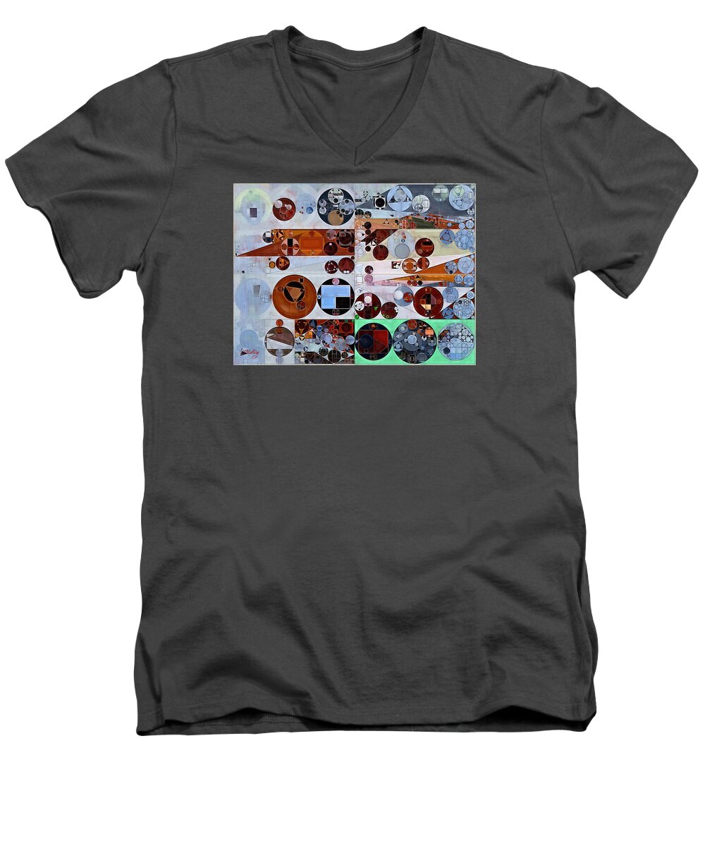 Seal Brown Men's V-Neck T-Shirt featuring the digital art Abstract painting - Heather by Vitaliy Gladkiy