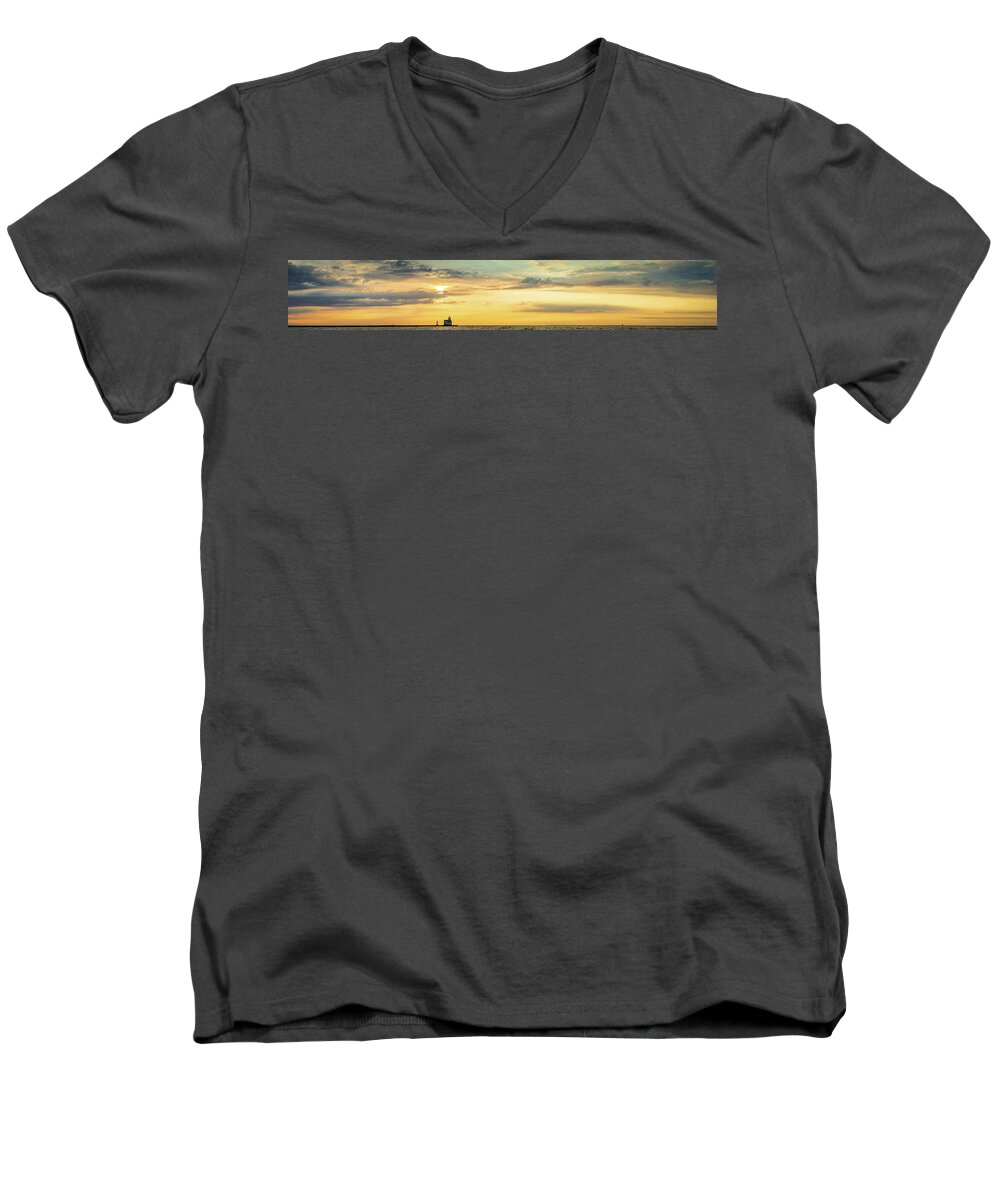 Lighthouse Men's V-Neck T-Shirt featuring the photograph Abundance of Atmosphere by Bill Pevlor