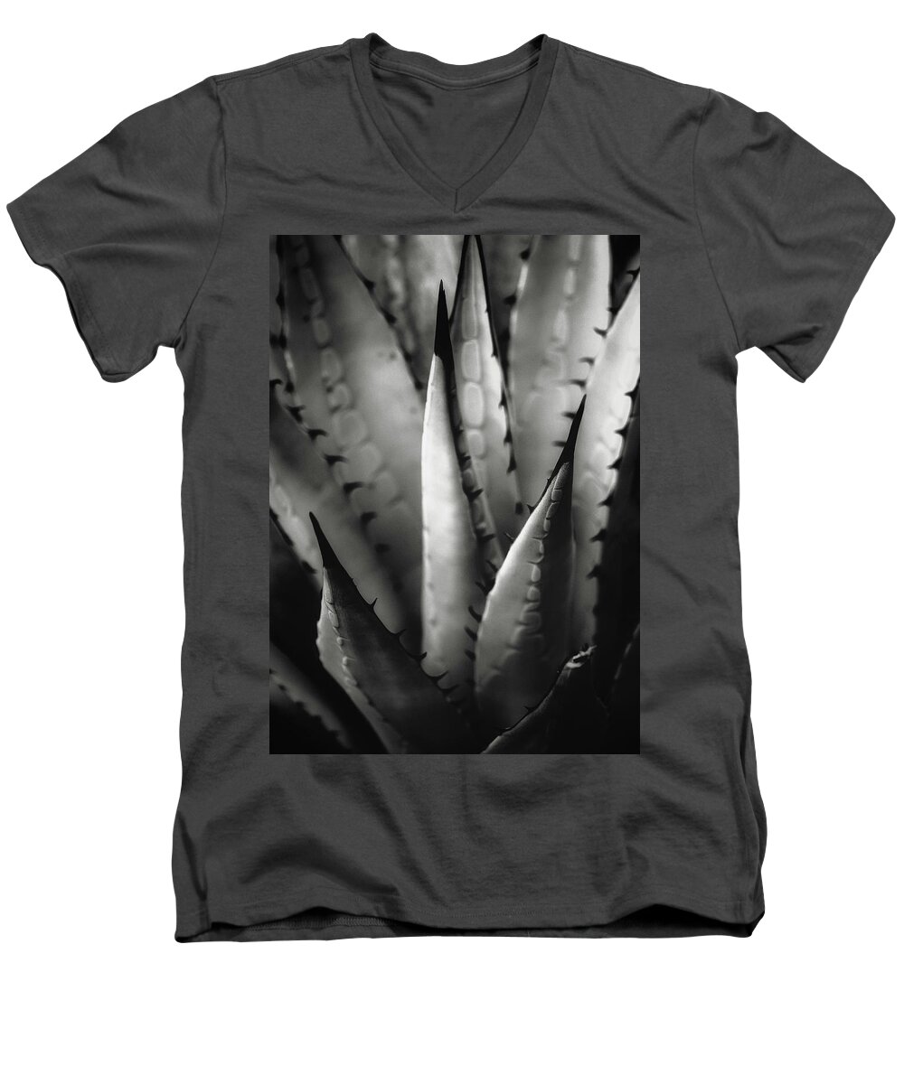 Texas Men's V-Neck T-Shirt featuring the photograph Agave and patterns by Eduard Moldoveanu