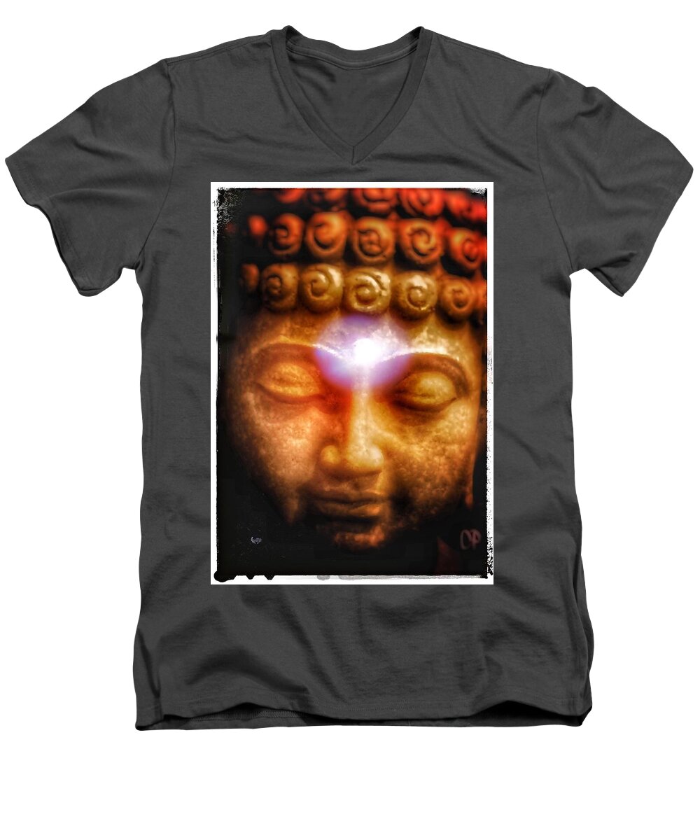 Anna Is The Third Eye Men's V-Neck T-Shirt featuring the photograph Ajna by Christine Paris