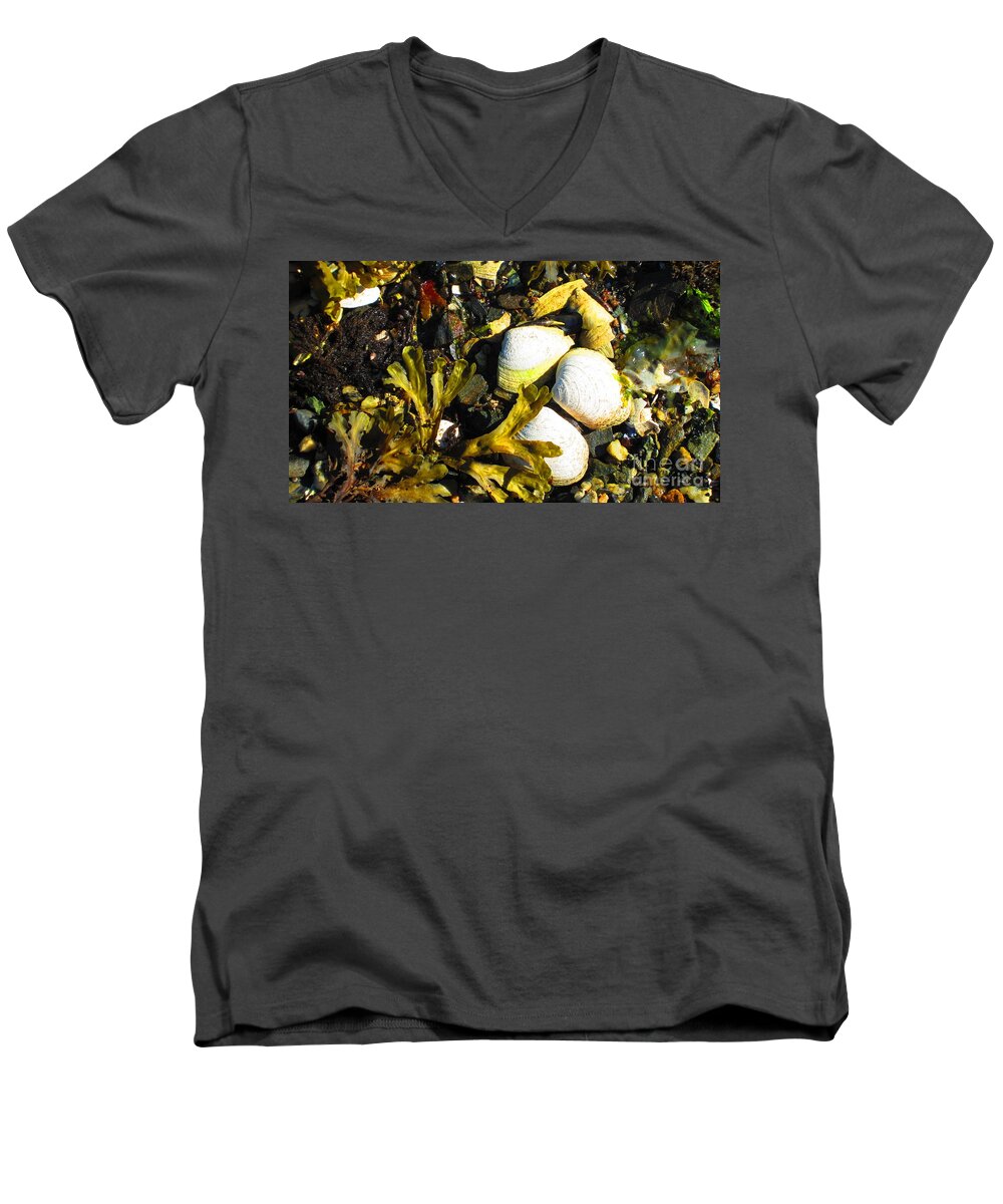 Ketchikan Men's V-Neck T-Shirt featuring the photograph Alaska clams by Laurianna Taylor
