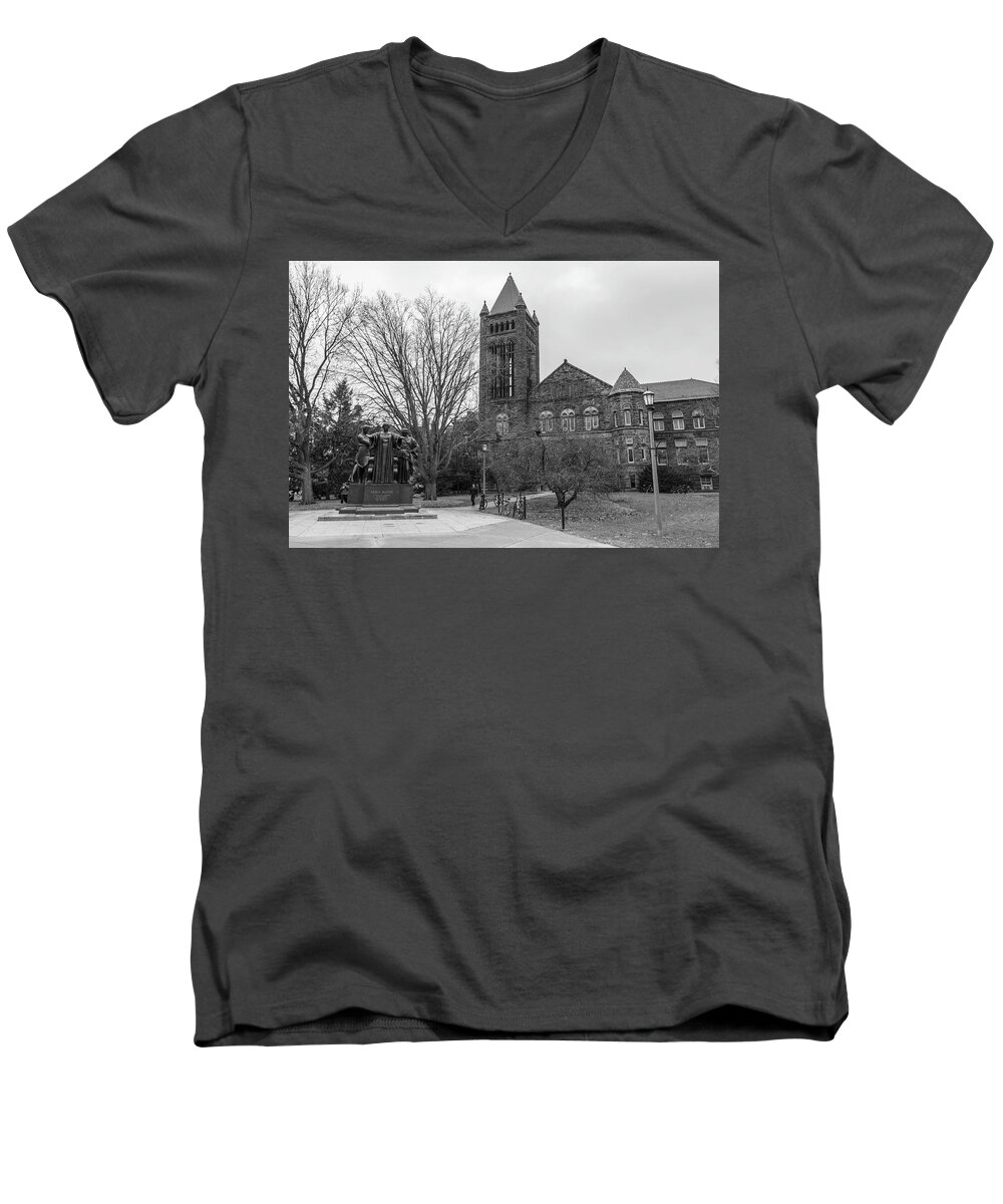 Alma Mater Men's V-Neck T-Shirt featuring the photograph Alma Mater and Law Library University of Illinois by John McGraw