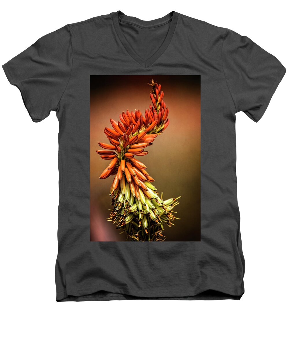 Aloe Vera Men's V-Neck T-Shirt featuring the photograph Aloe Vera Twist by Saija Lehtonen