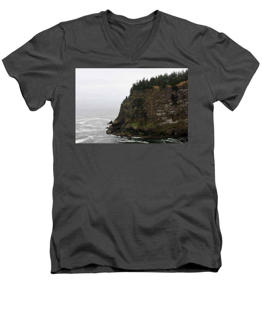Oregon Coast Men's V-Neck T-Shirt featuring the photograph Along the Oregon Coast - 6 by Christy Pooschke