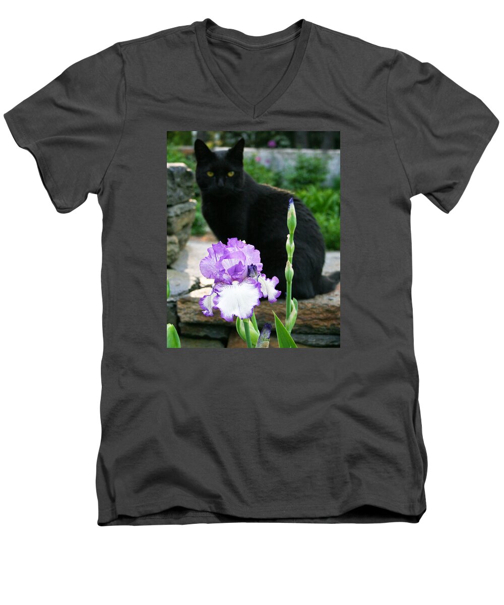 Cat Men's V-Neck T-Shirt featuring the photograph Always There by Kristin Hatt