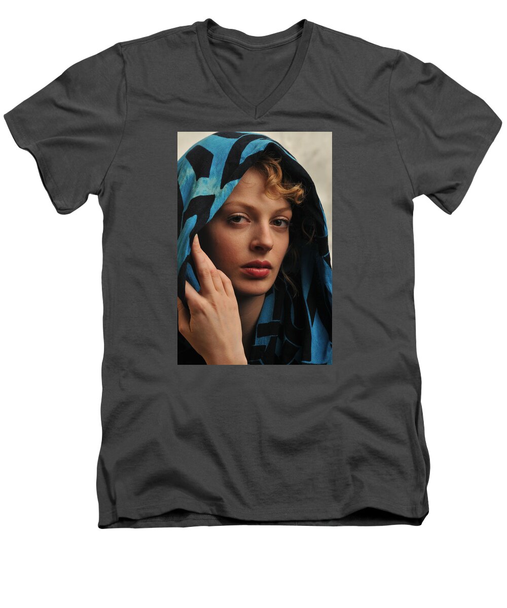 Model Men's V-Neck T-Shirt featuring the photograph Amanda by Mike Martin