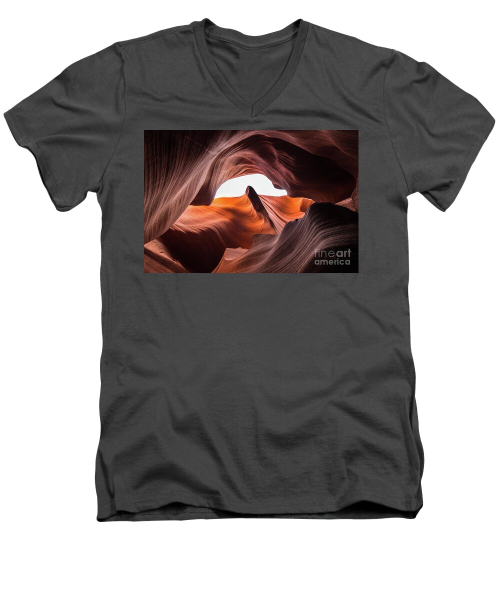 Antelope Canyon Men's V-Neck T-Shirt featuring the photograph Amazing Antelope Canyon by JR Photography