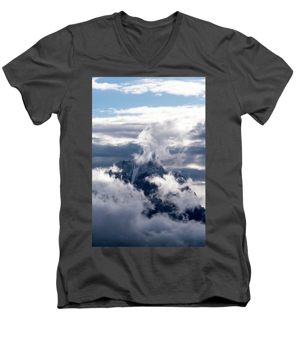 Grand Men's V-Neck T-Shirt featuring the photograph Amazing Grand Teton National Park by Serge Skiba