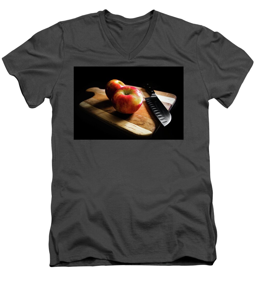 Blumwurks Men's V-Neck T-Shirt featuring the photograph An Apple Or Two by Matthew Blum