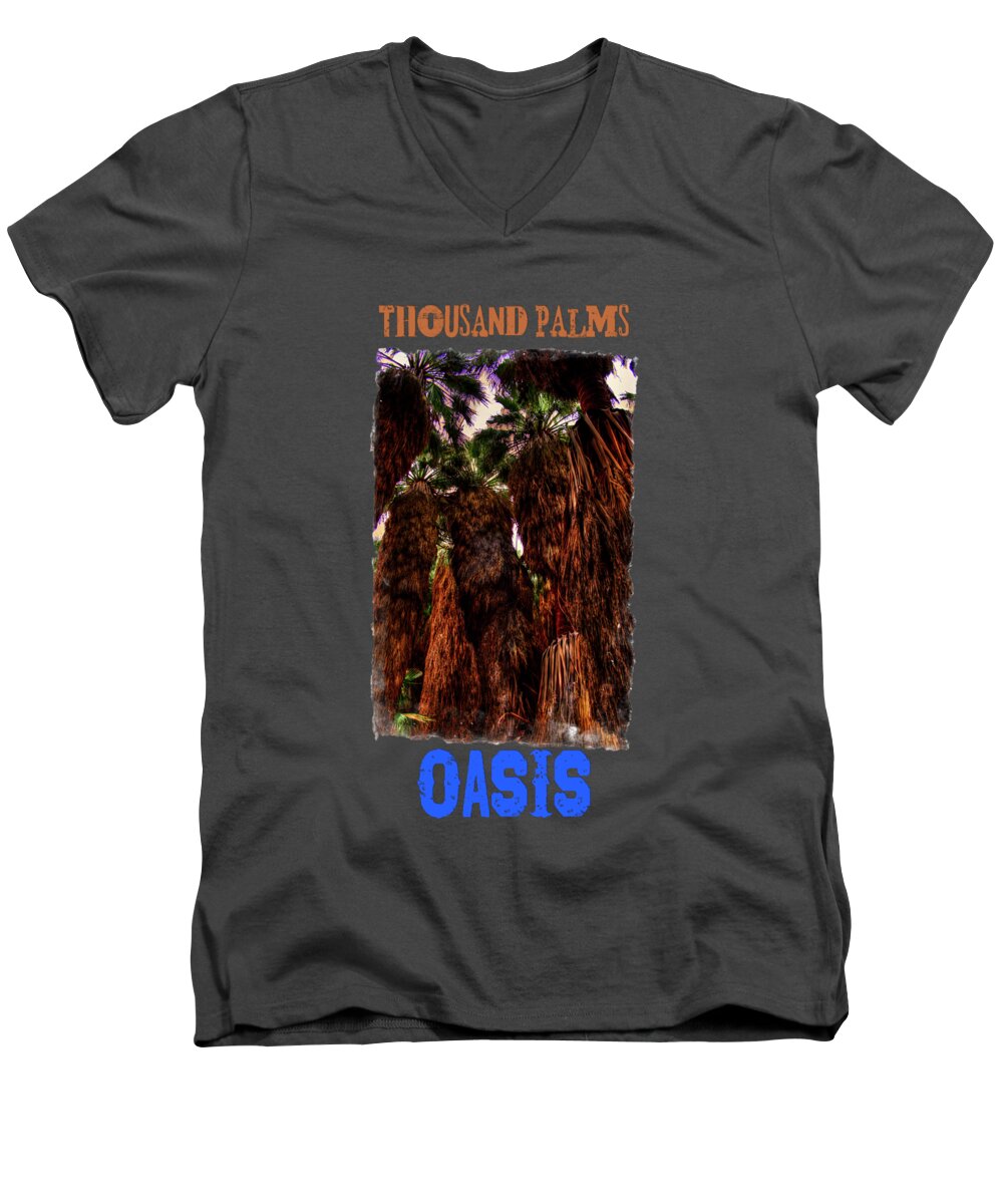 California Men's V-Neck T-Shirt featuring the photograph Ancient Palms at Thousand Palms Preserve by Roger Passman