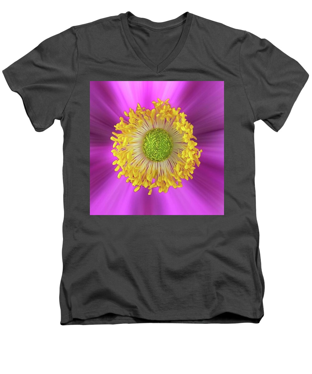 Beautiful Men's V-Neck T-Shirt featuring the photograph Anemone Hupehensis 'hadspen by John Edwards