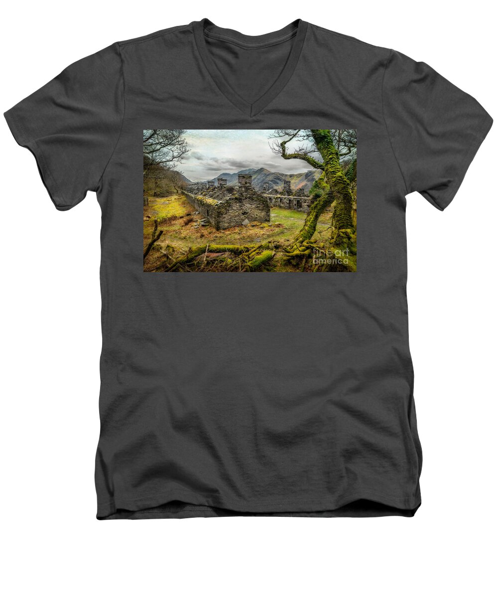 Llanberis Men's V-Neck T-Shirt featuring the photograph Anglesey Barracks by Adrian Evans
