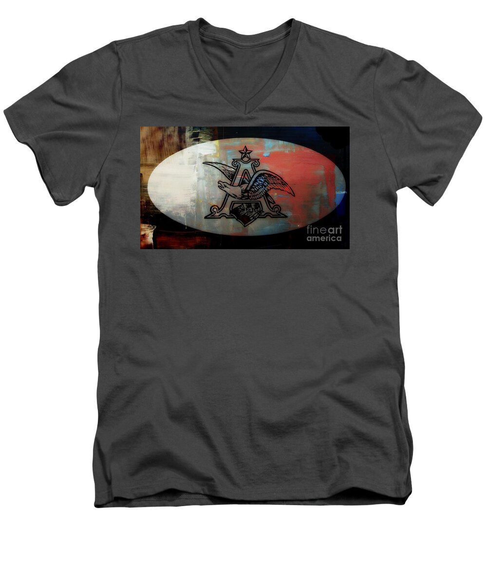  Men's V-Neck T-Shirt featuring the photograph Anheuser Busch Eagle Painted by Kelly Awad