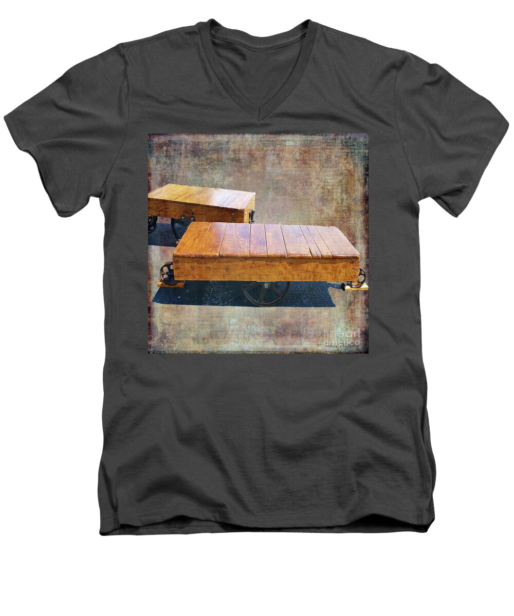 Nina Silver Men's V-Neck T-Shirt featuring the photograph Antique Flatbeds by Nina Silver