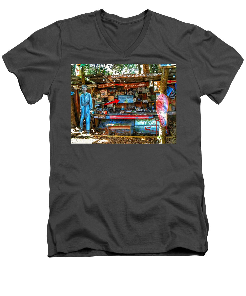 Artist Shop Men's V-Neck T-Shirt featuring the photograph Artist Shop in Bluffton, South Carolina by Patricia Greer