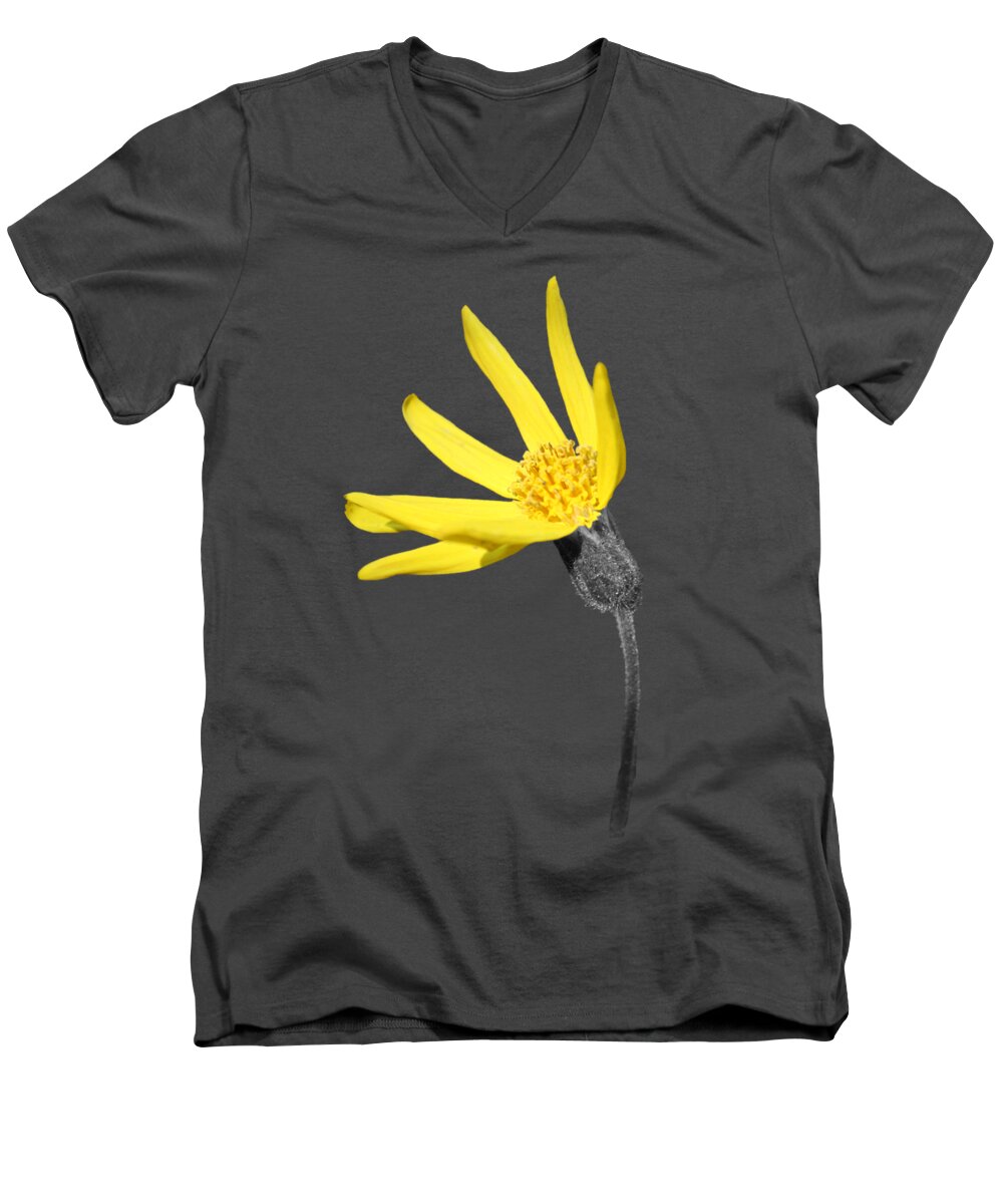Wildflower Men's V-Neck T-Shirt featuring the photograph Yellow Wildflower by Shane Bechler