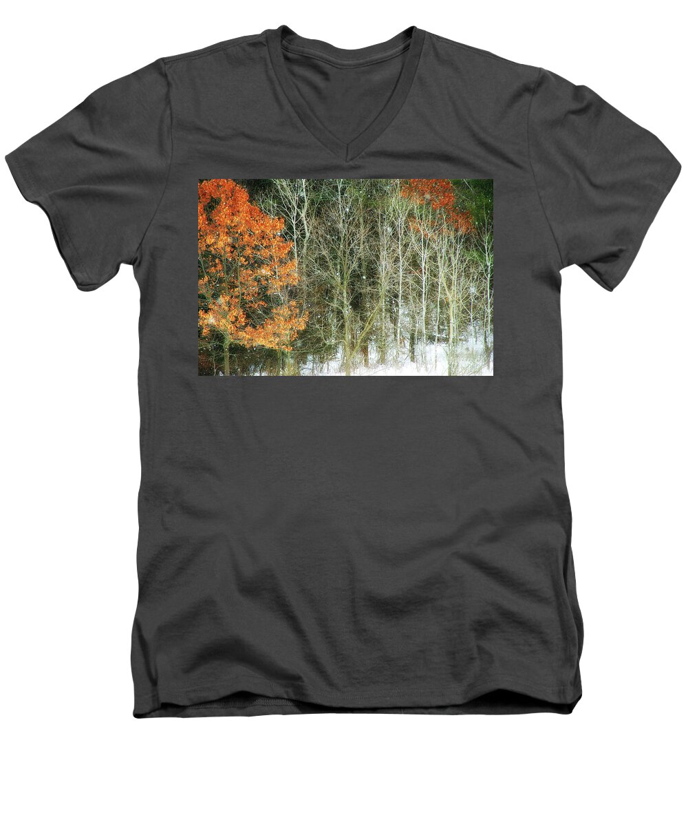Trees Men's V-Neck T-Shirt featuring the photograph Aspens and Color by Clare VanderVeen