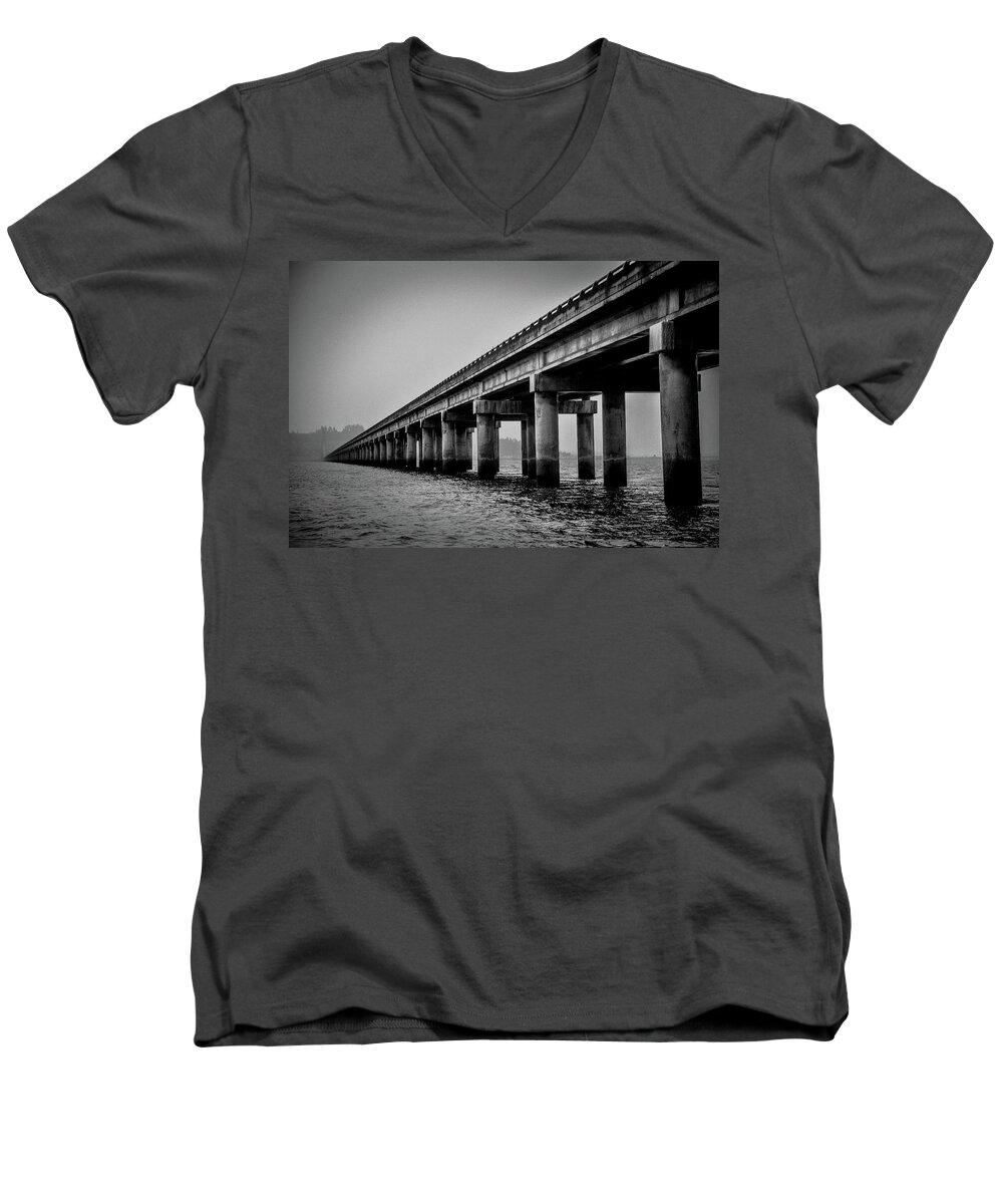 Landscape Men's V-Neck T-Shirt featuring the photograph Astoria Bridge by Jason Brooks