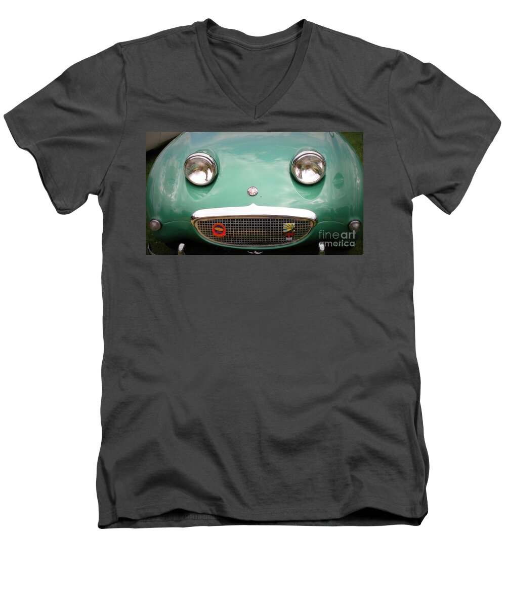 Austin Healey Men's V-Neck T-Shirt featuring the photograph Austin Healey Sprite by Lainie Wrightson