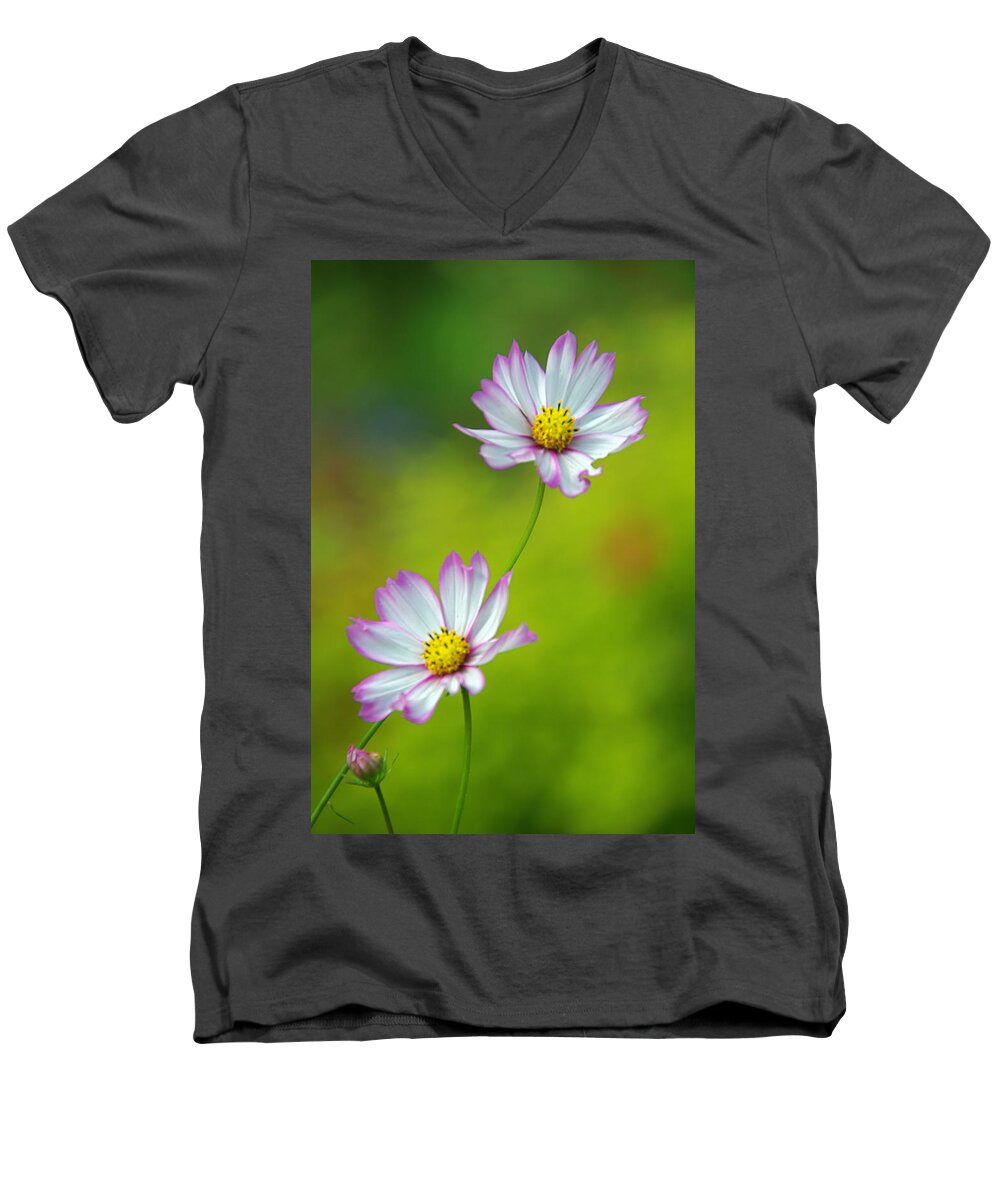 Flowers Men's V-Neck T-Shirt featuring the photograph Autumn Flowers by Byron Varvarigos
