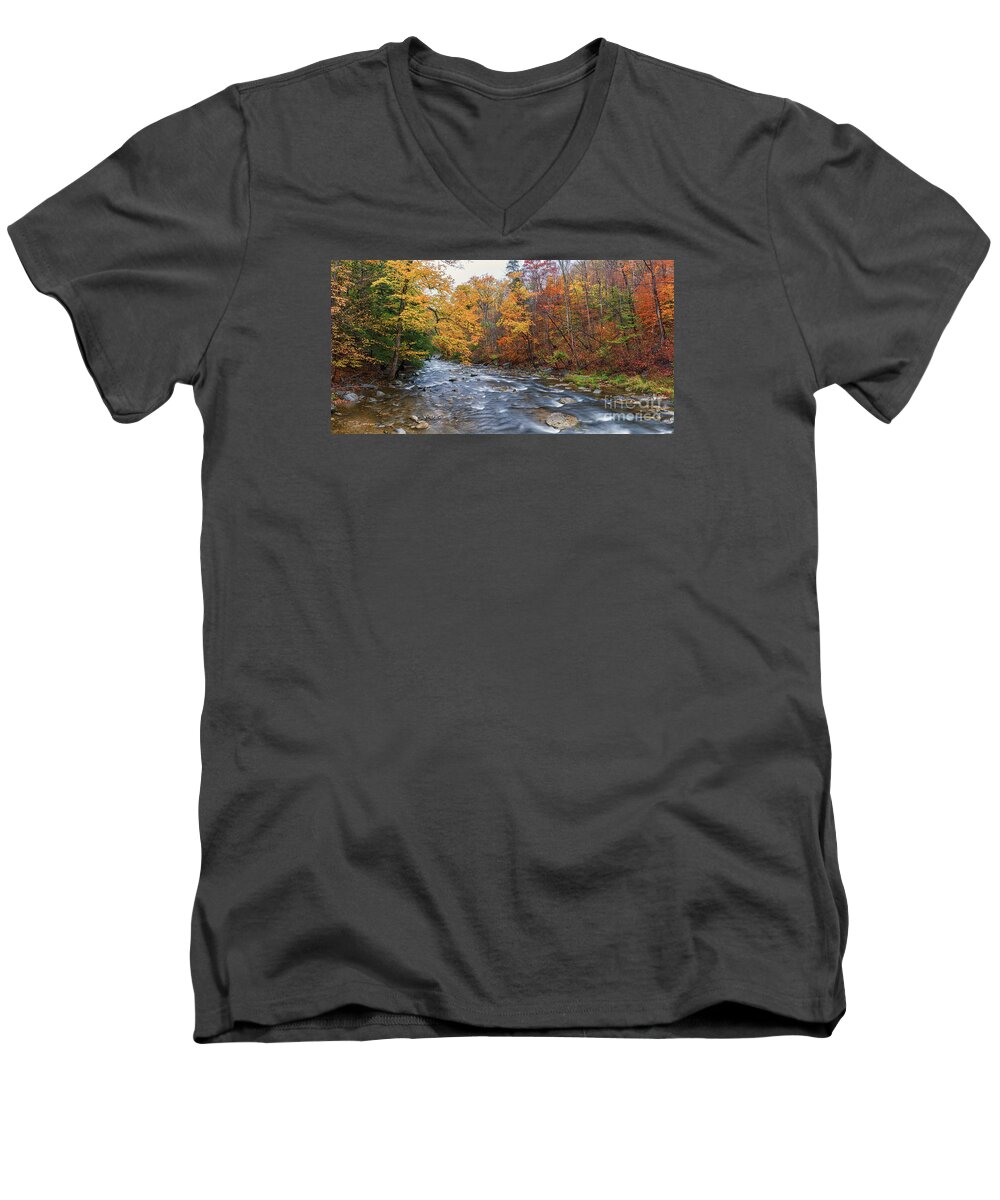 Chitttenango Falls Men's V-Neck T-Shirt featuring the photograph Autumn Magic by Rod Best