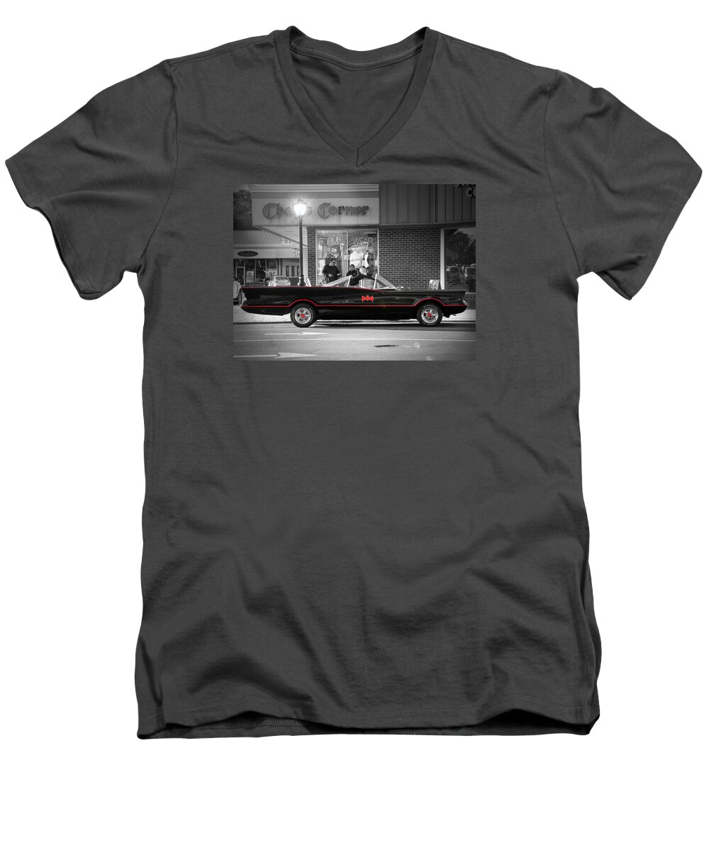 Automobiles Men's V-Neck T-Shirt featuring the photograph Batmobile by Nina Bradica