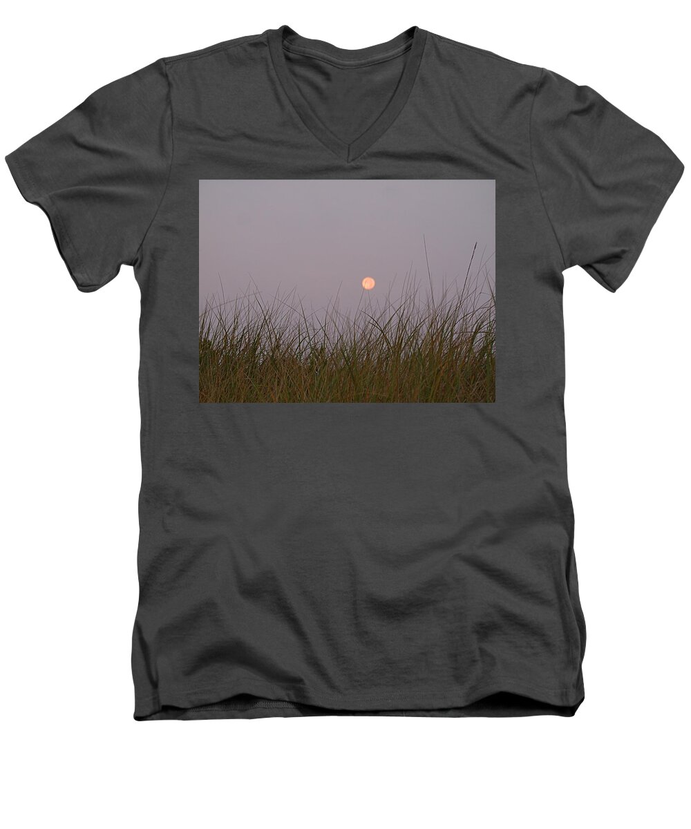 Beach Grass Men's V-Neck T-Shirt featuring the photograph Beach Grass by Newwwman
