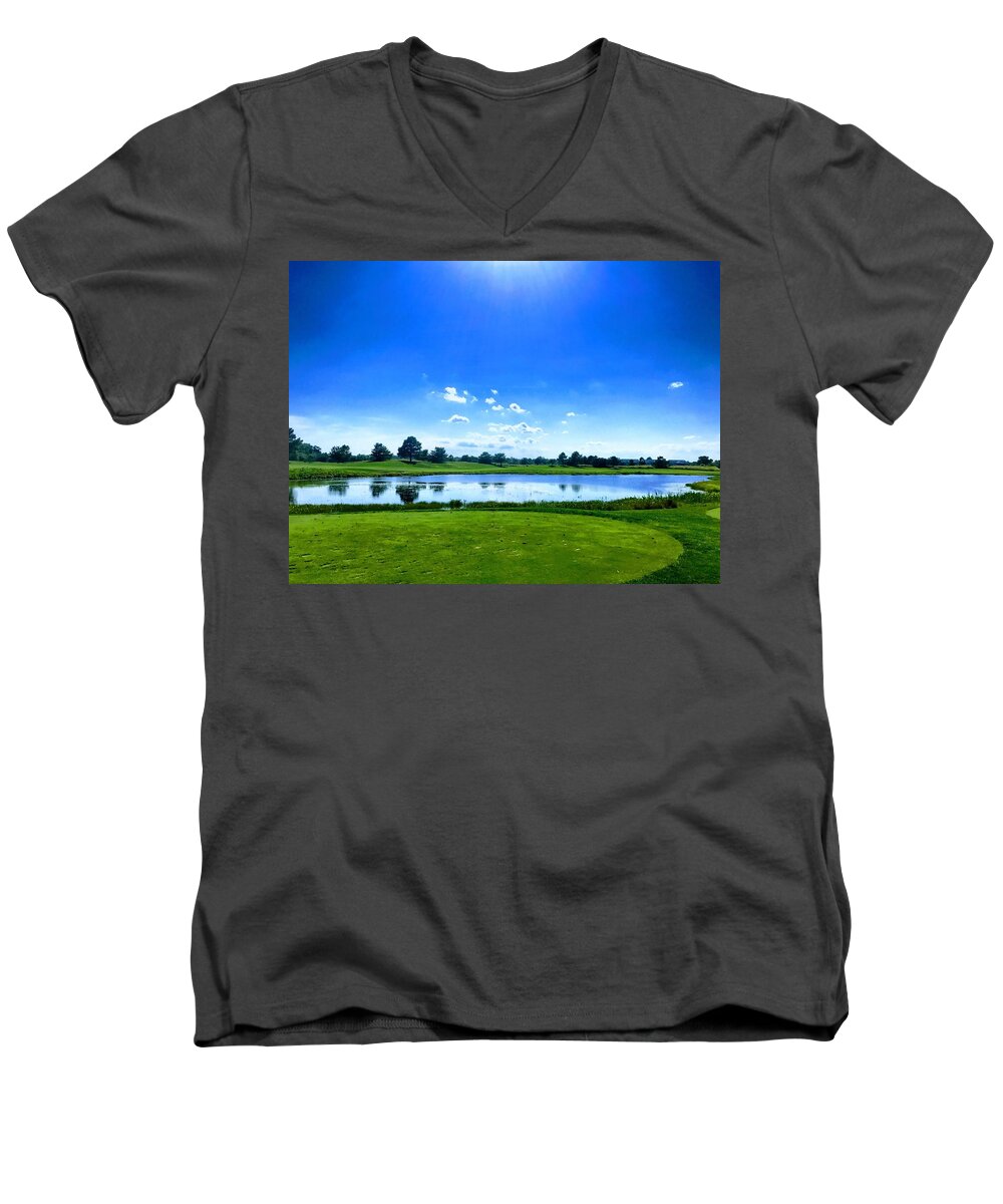 Summer Men's V-Neck T-Shirt featuring the photograph Beautiful Day by Chris Montcalmo