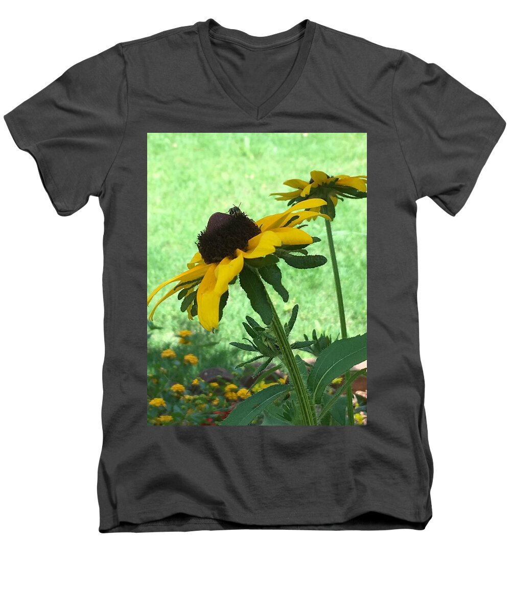 Bee Men's V-Neck T-Shirt featuring the photograph Bee Keeping by Pamela Henry